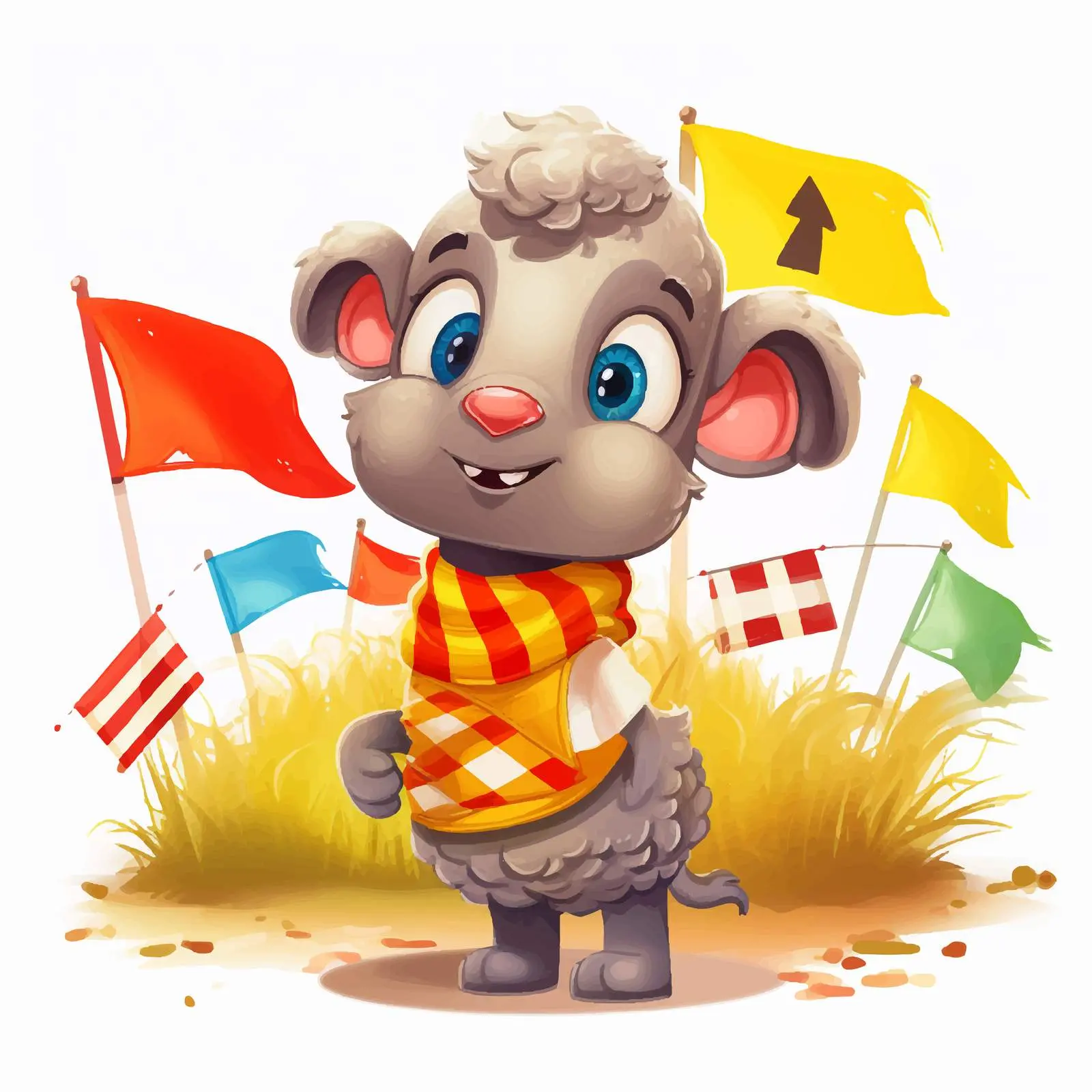 Cute Cartoon Sheep Acting as Kindergarten Teacher — free download from Dotvec