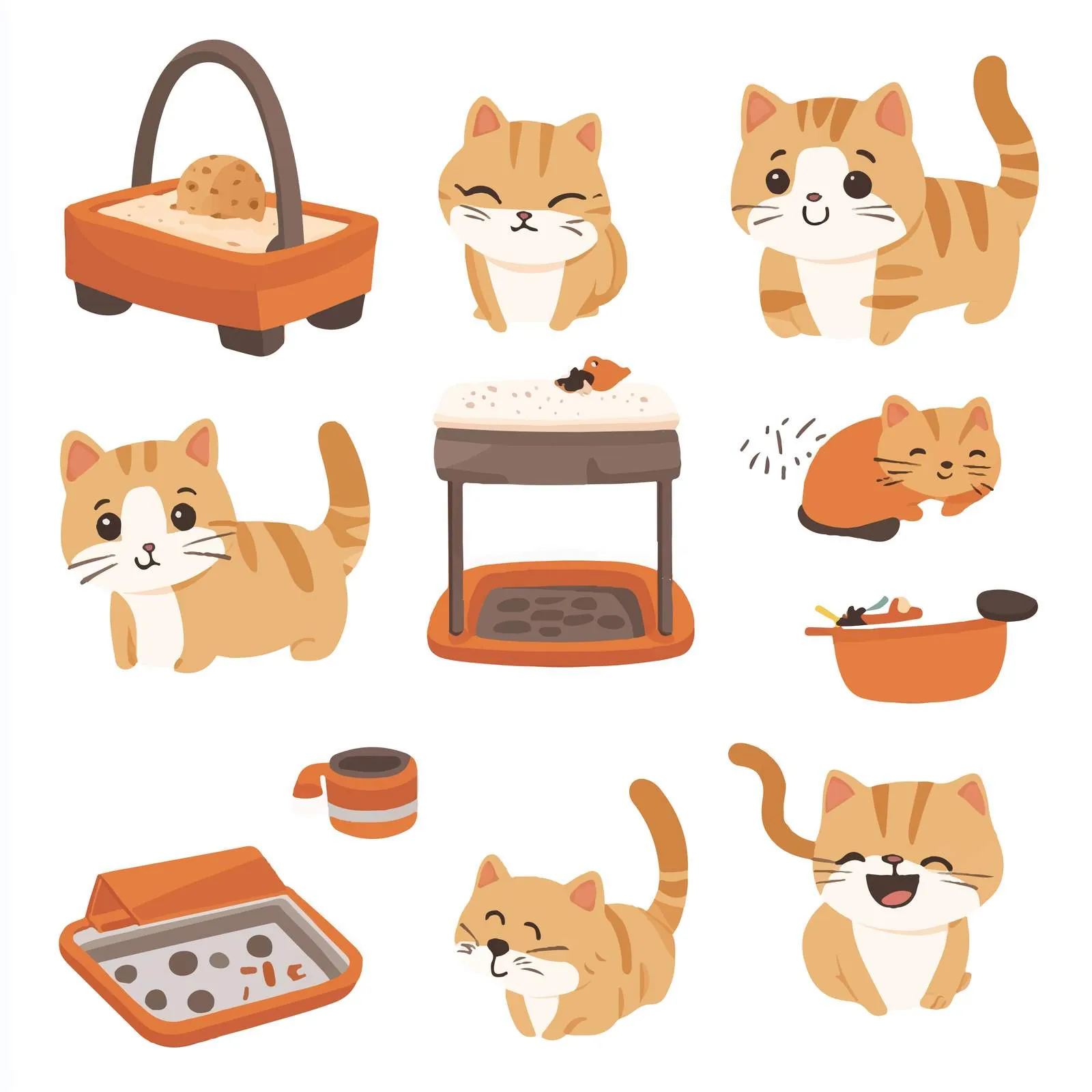 Cute Cat Activities and Feline Supplies — free download from Dotvec