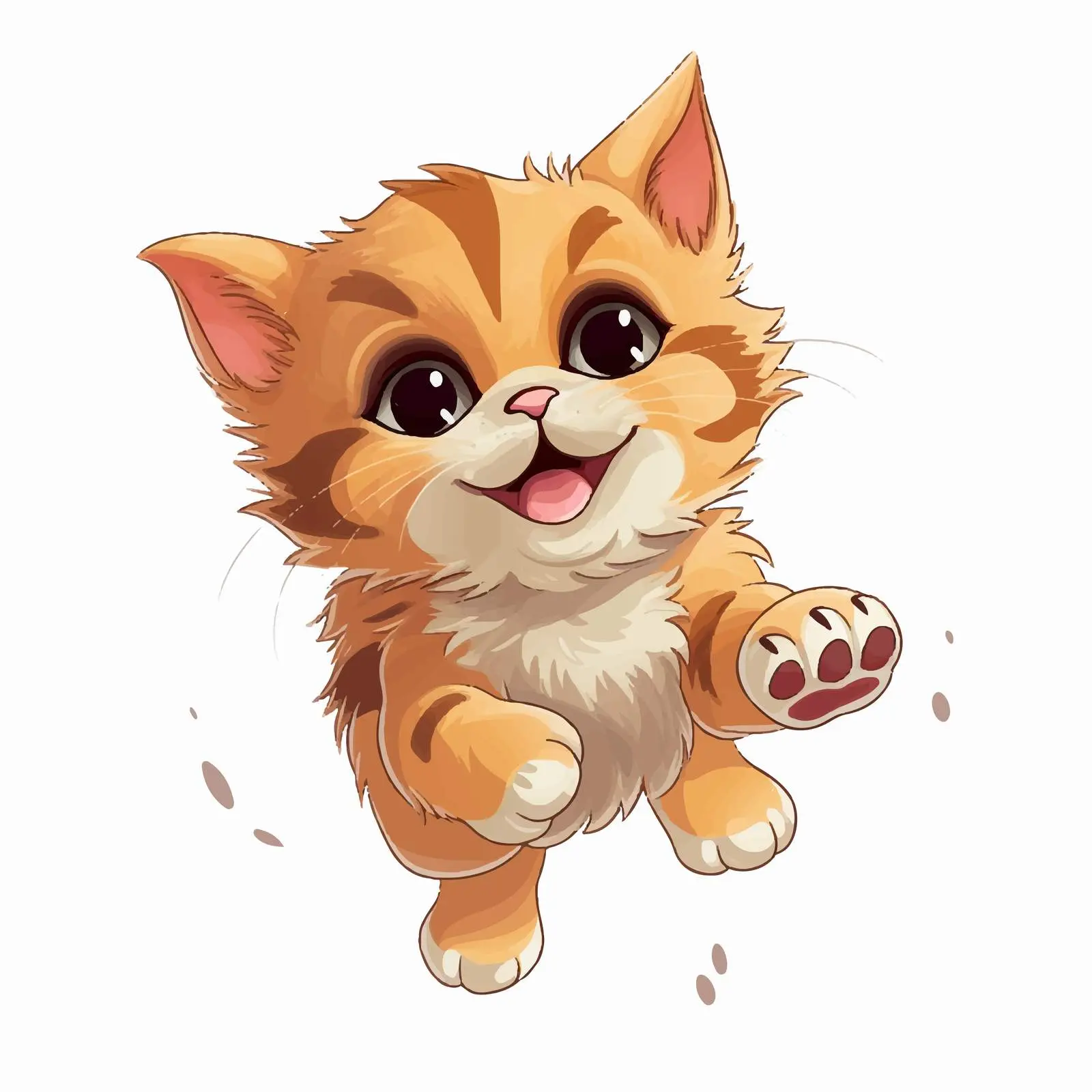 Cute Cat Jumping Vector Illustration on White Background – free pet vector image from Dotvec