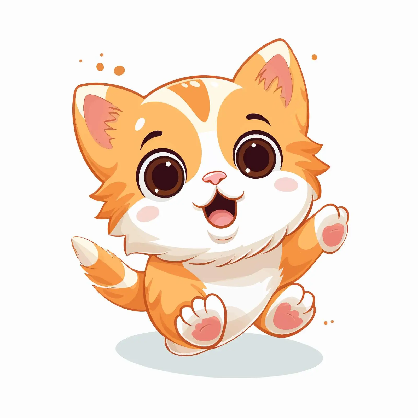 Cute Cat Jumping Vector Illustration on White Background — free download from Dotvec