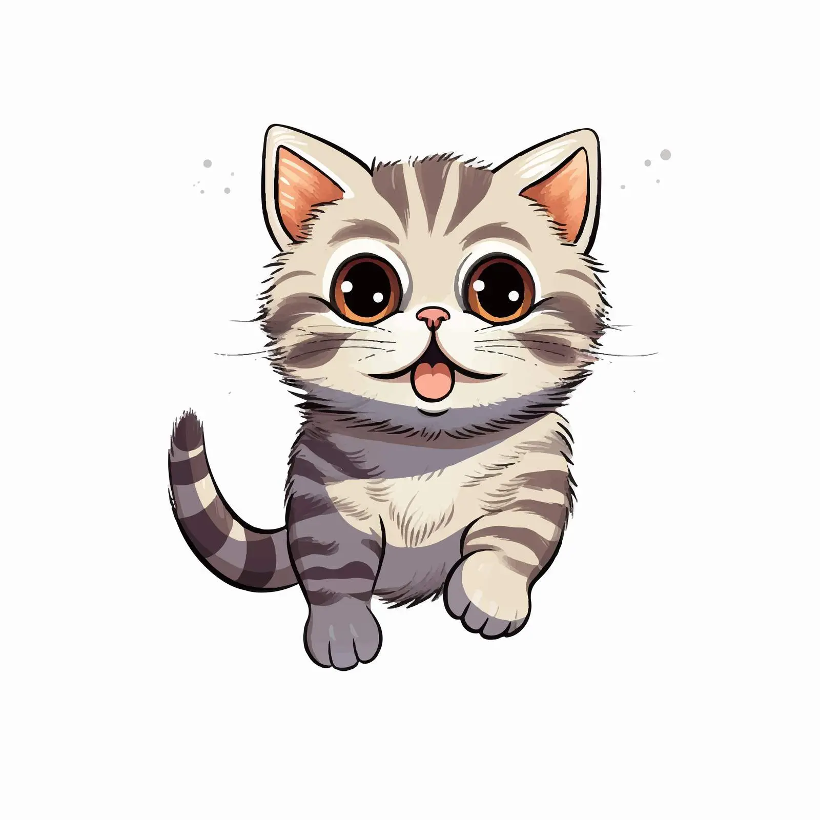 Playful Cat Jumping Vector Illustration – free whimsical cat image from Dotvec