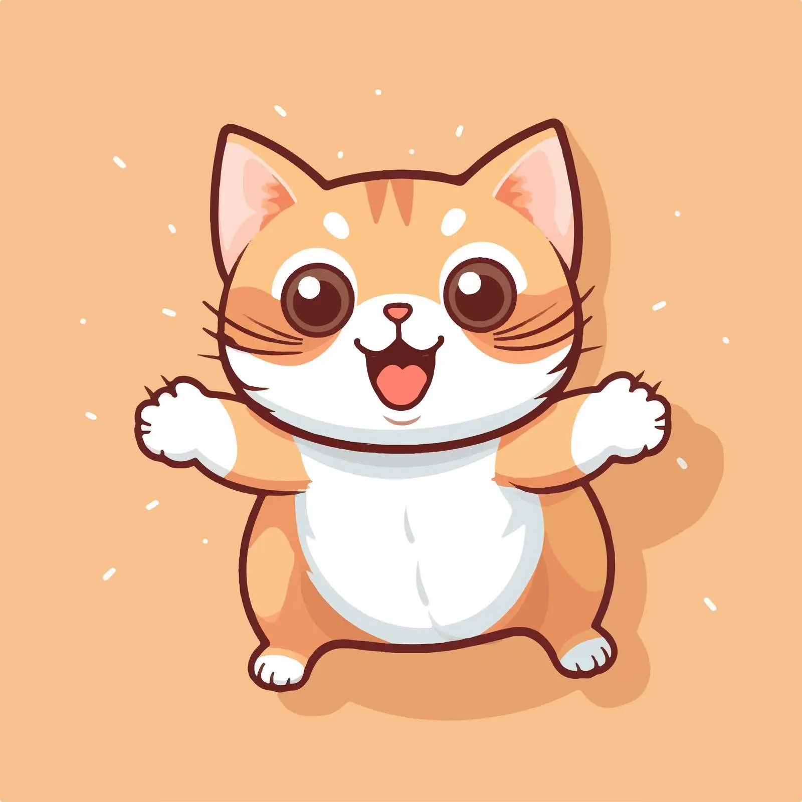 Cute Cat Jumping Vector Illustration on White Background — free download from Dotvec
