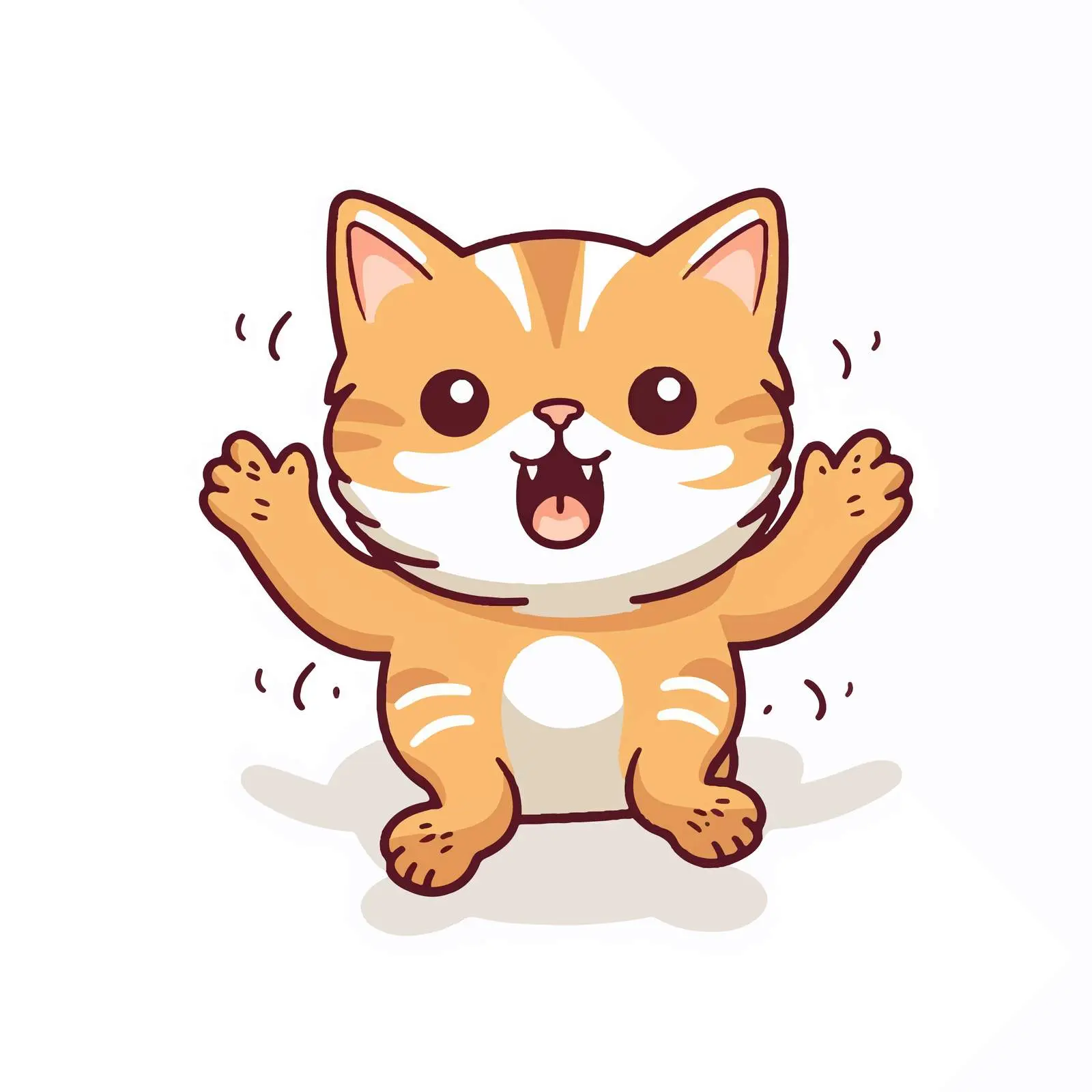 Cute Cat Jumping Vector Illustration – free whimsical cat image from Dotvec