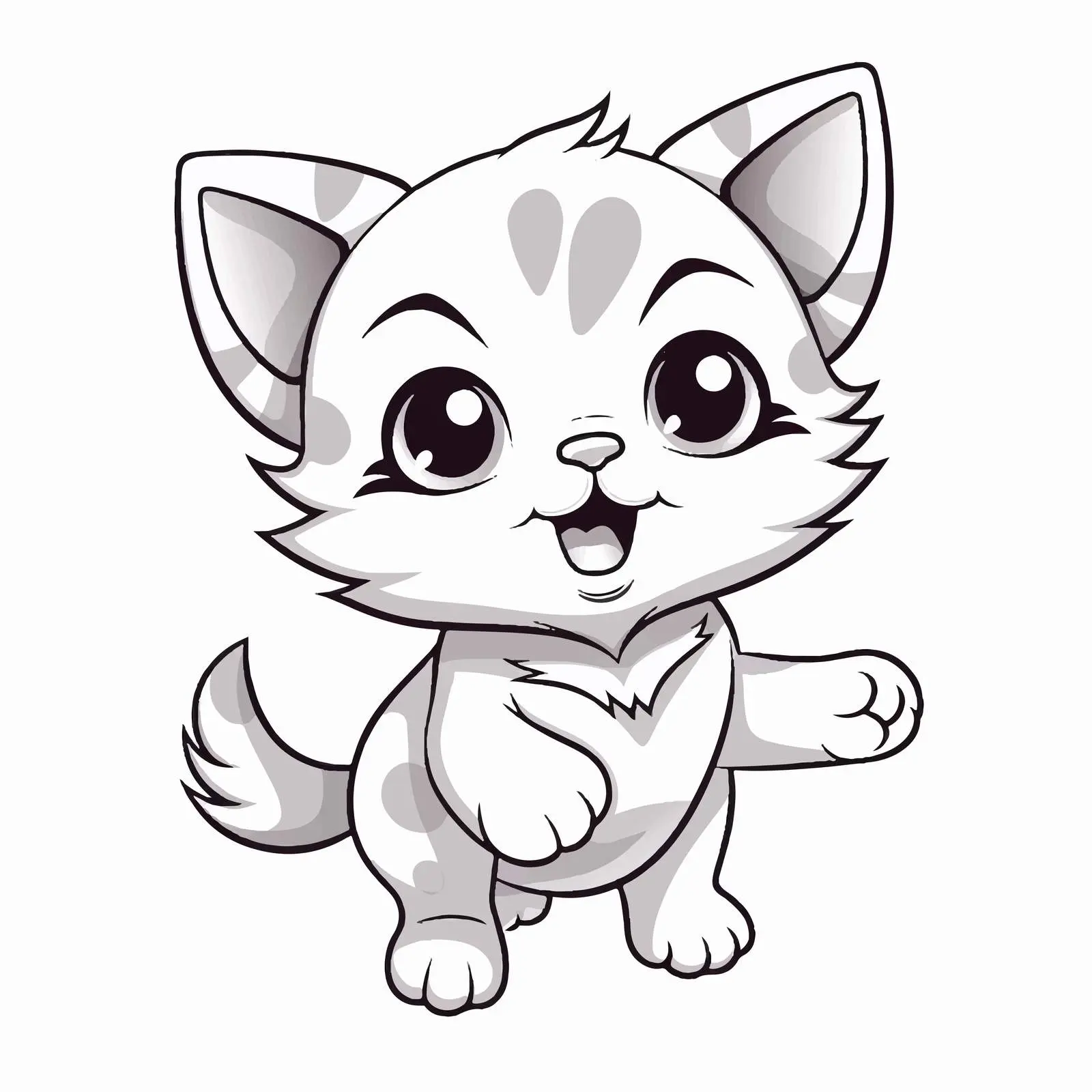 Jumping Cat Vector Illustration on White Background – free whimsical cat image from Dotvec