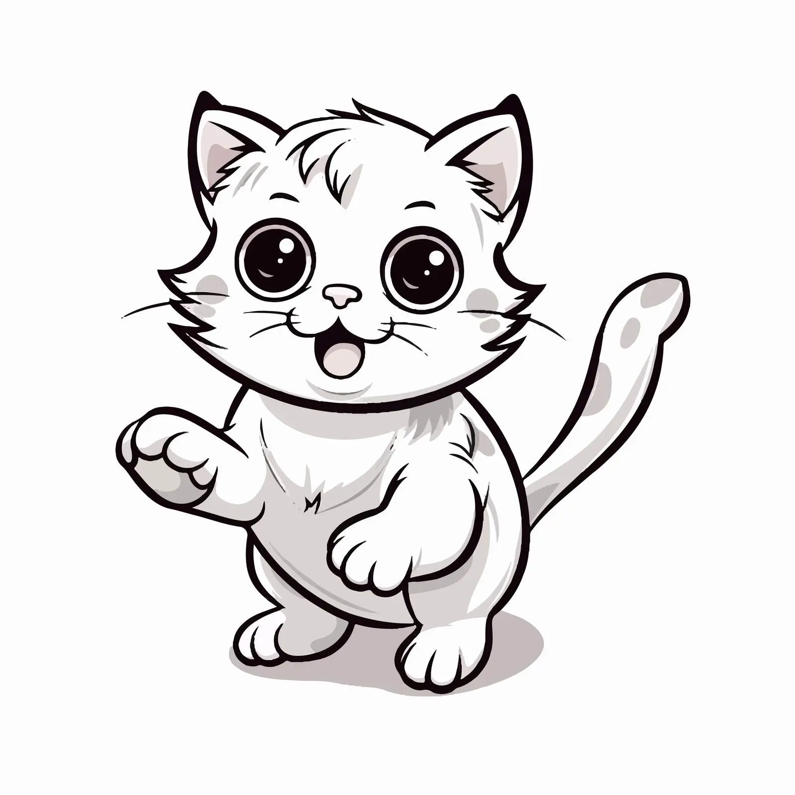 Cute Cat Jumping Vector Illustration – free whimsical cat image from Dotvec