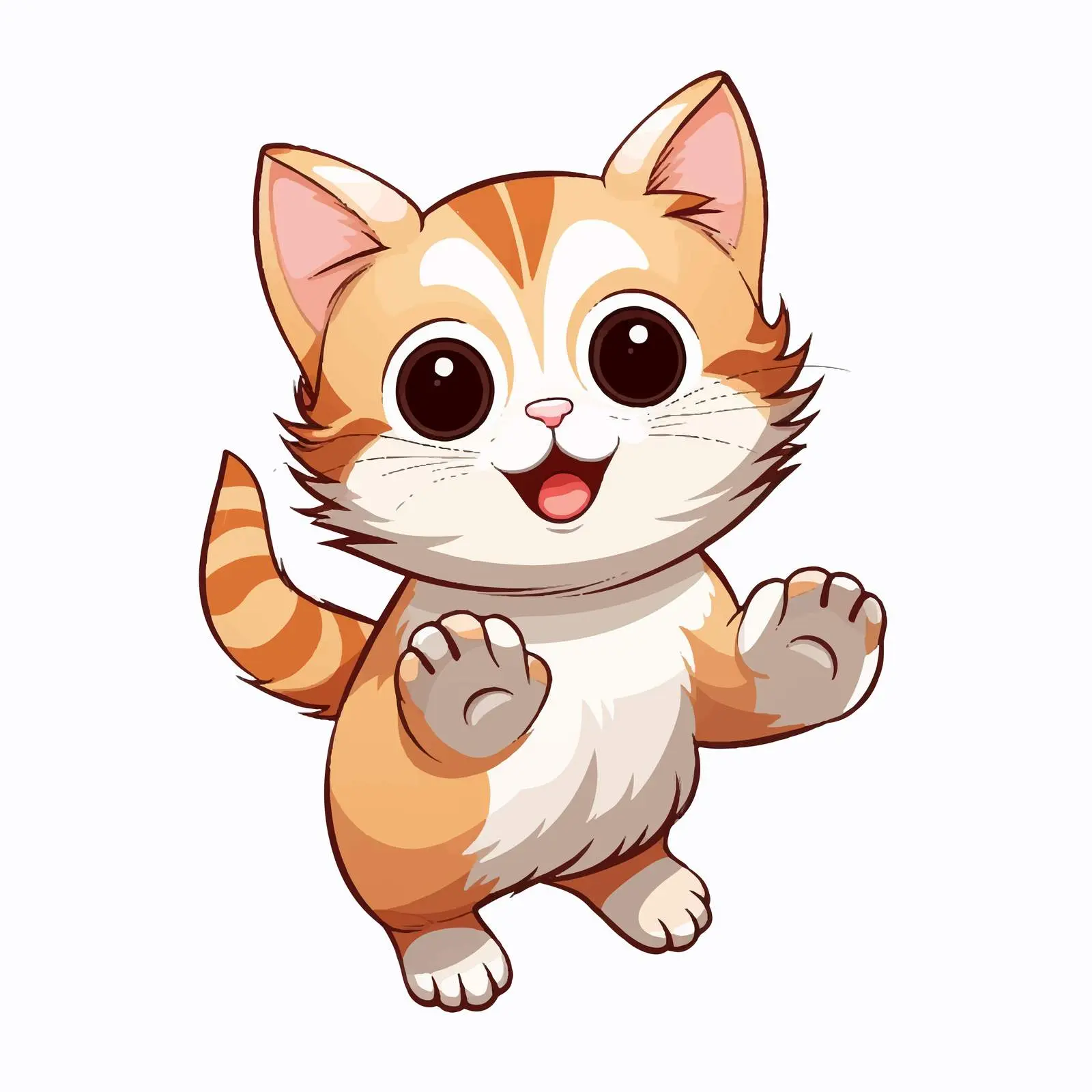 Cute Jumping Cat Outline Vector Illustration – free whimsical cat image from Dotvec