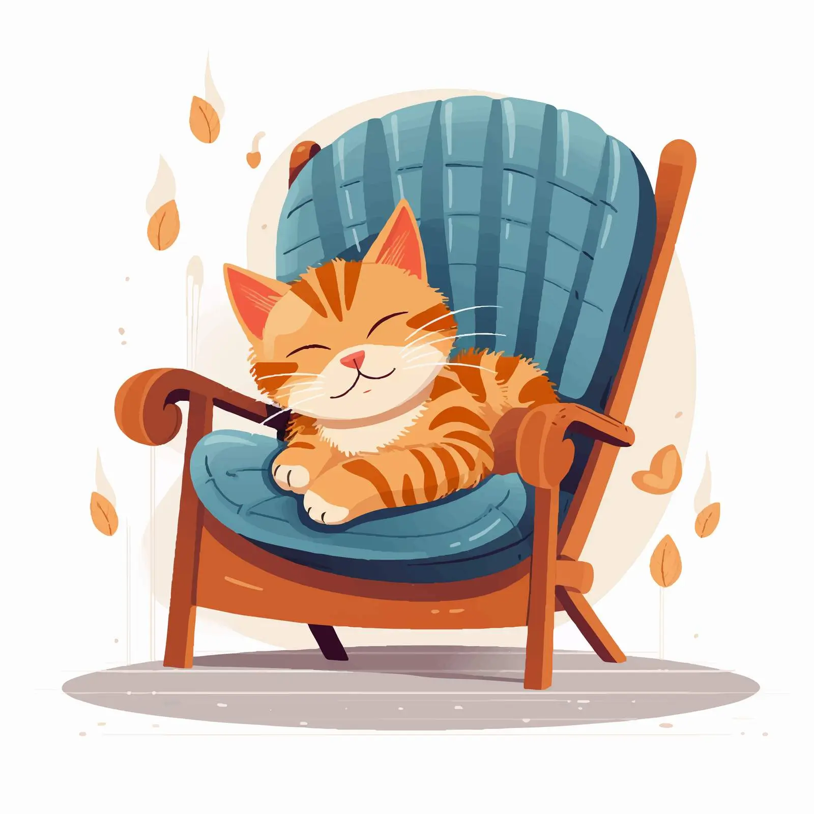 Adorable Kitten Sleeping on Chair — free download from Dotvec