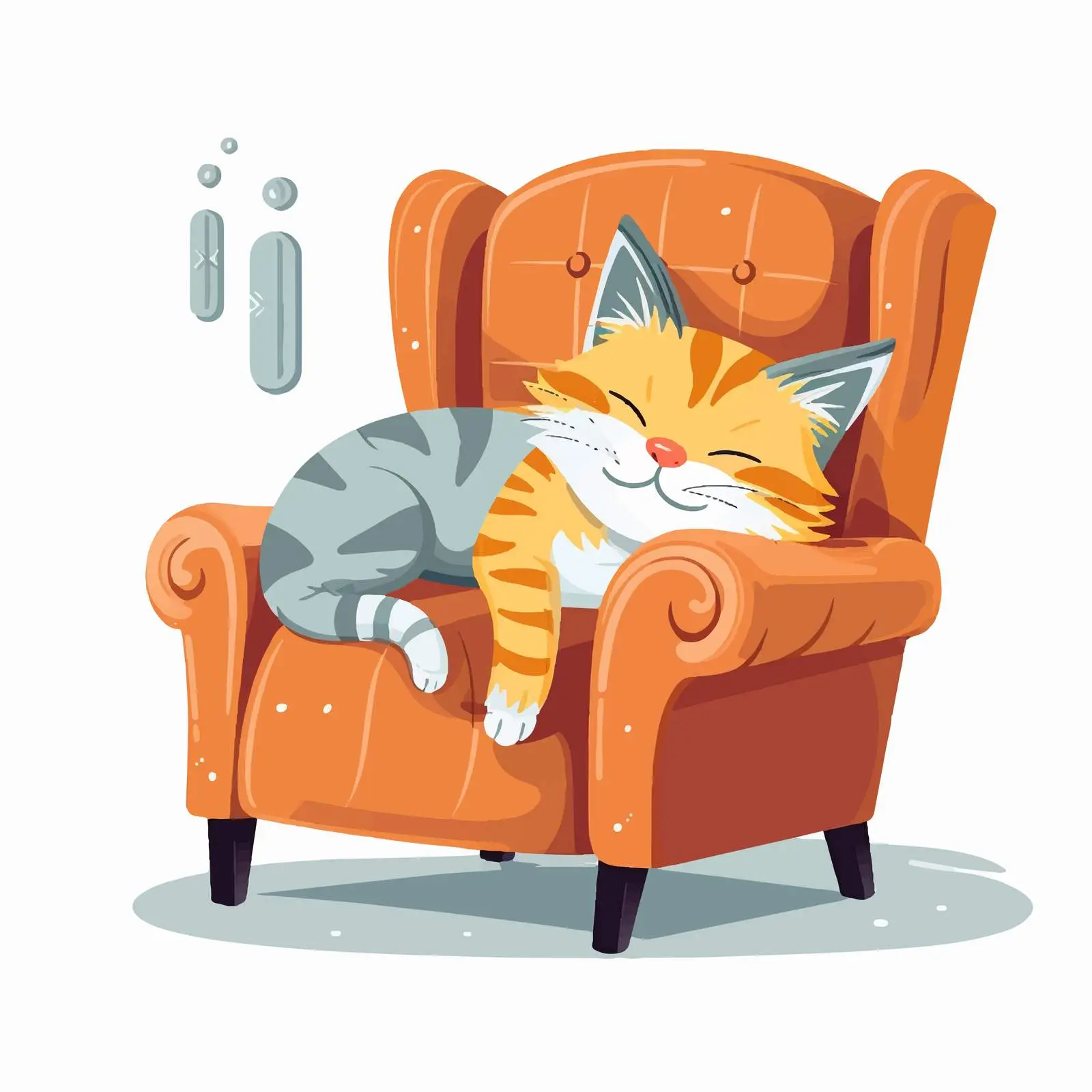 Adorable Cat Sleeping on Chair Vector Art – free playful cats image from Dotvec
