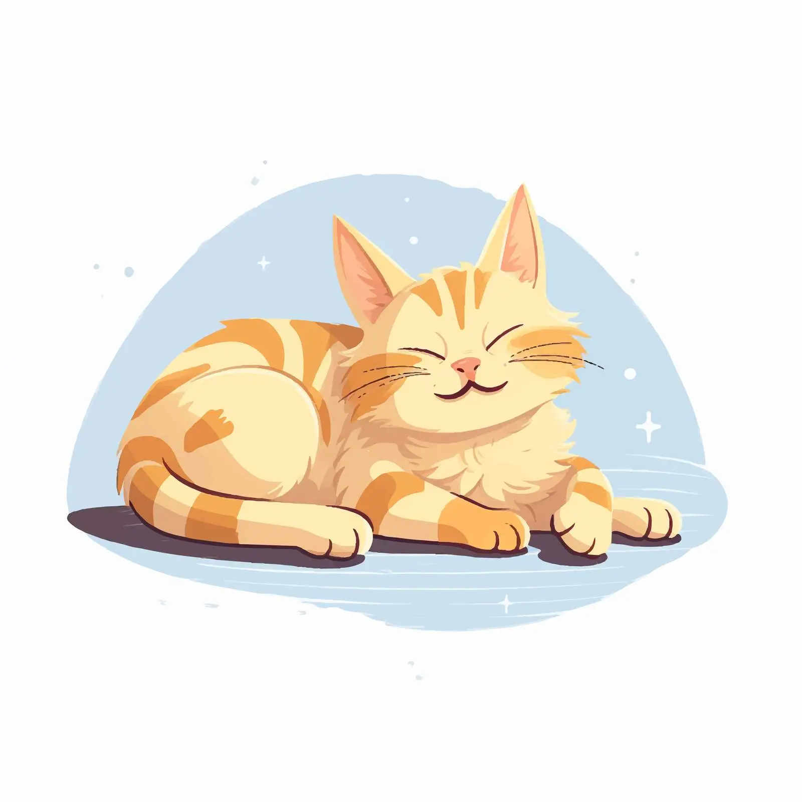 Sleepy Kitty Relaxing on Home Mat — free download from Dotvec