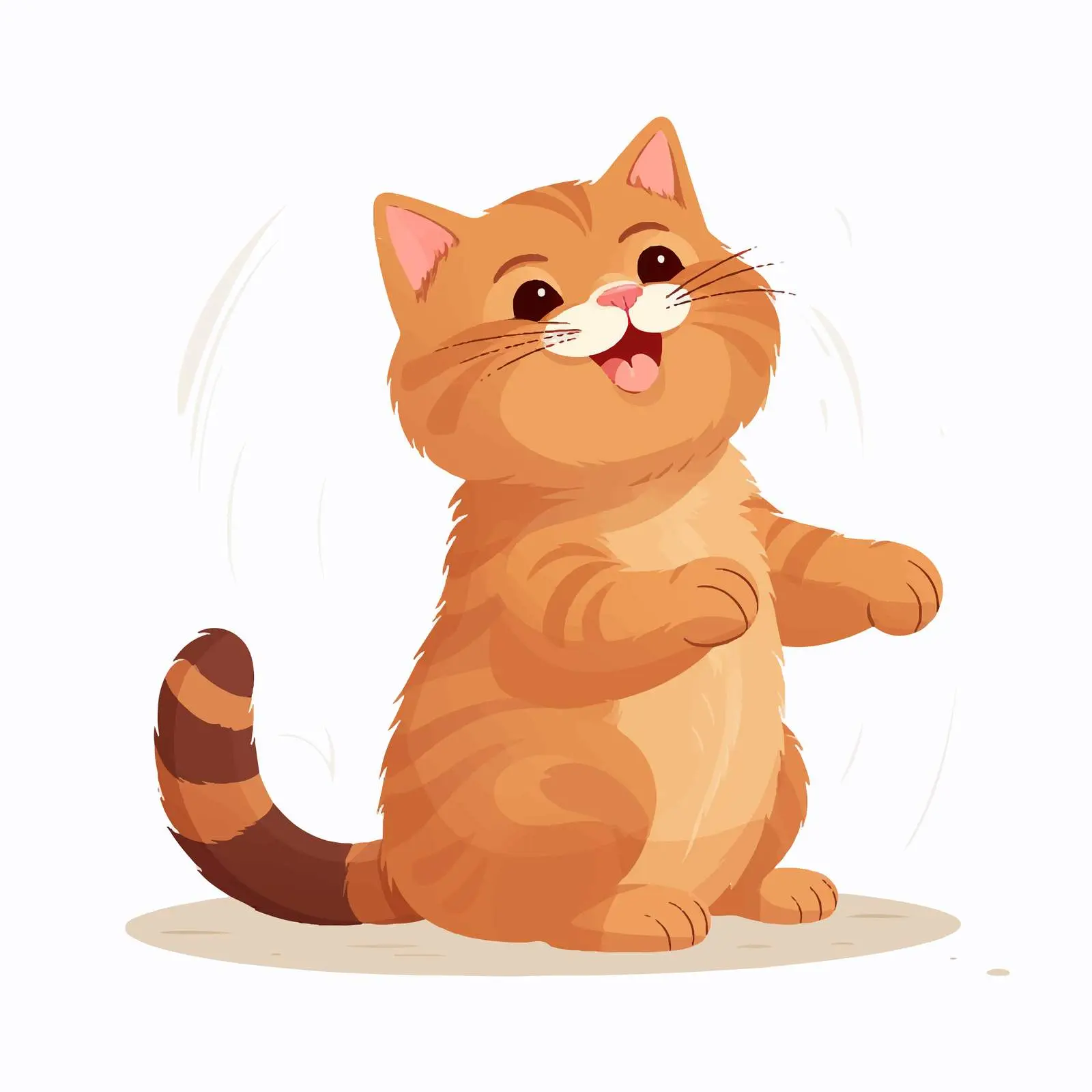 Cute Cat Stretching on Front Paws — free download from Dotvec