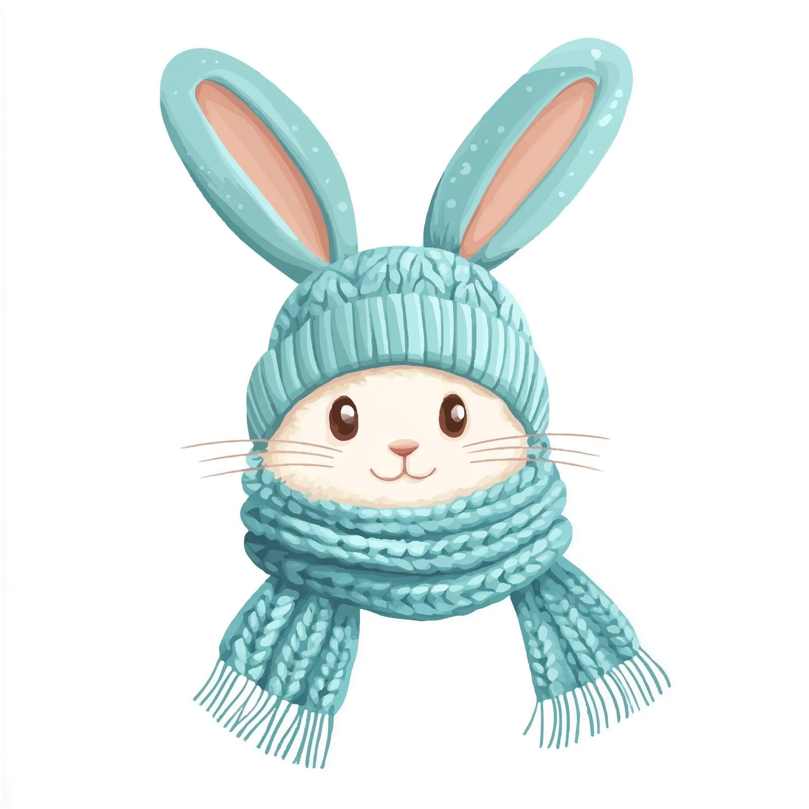 Cute Childish Bobble Hat with Rabbit Ears — free download from Dotvec