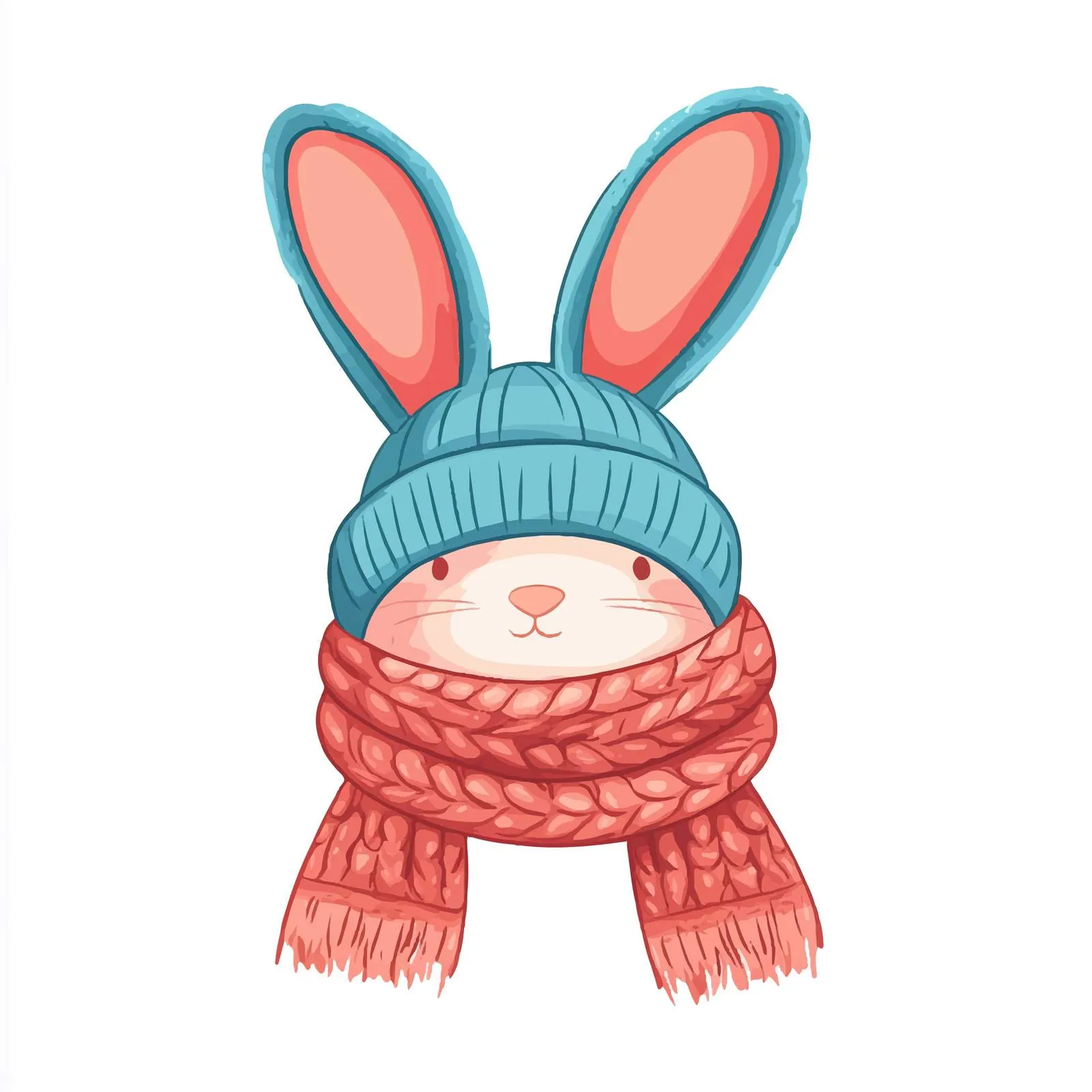 Cute Bobble Hat with Rabbit Ears for Kids — free download from Dotvec