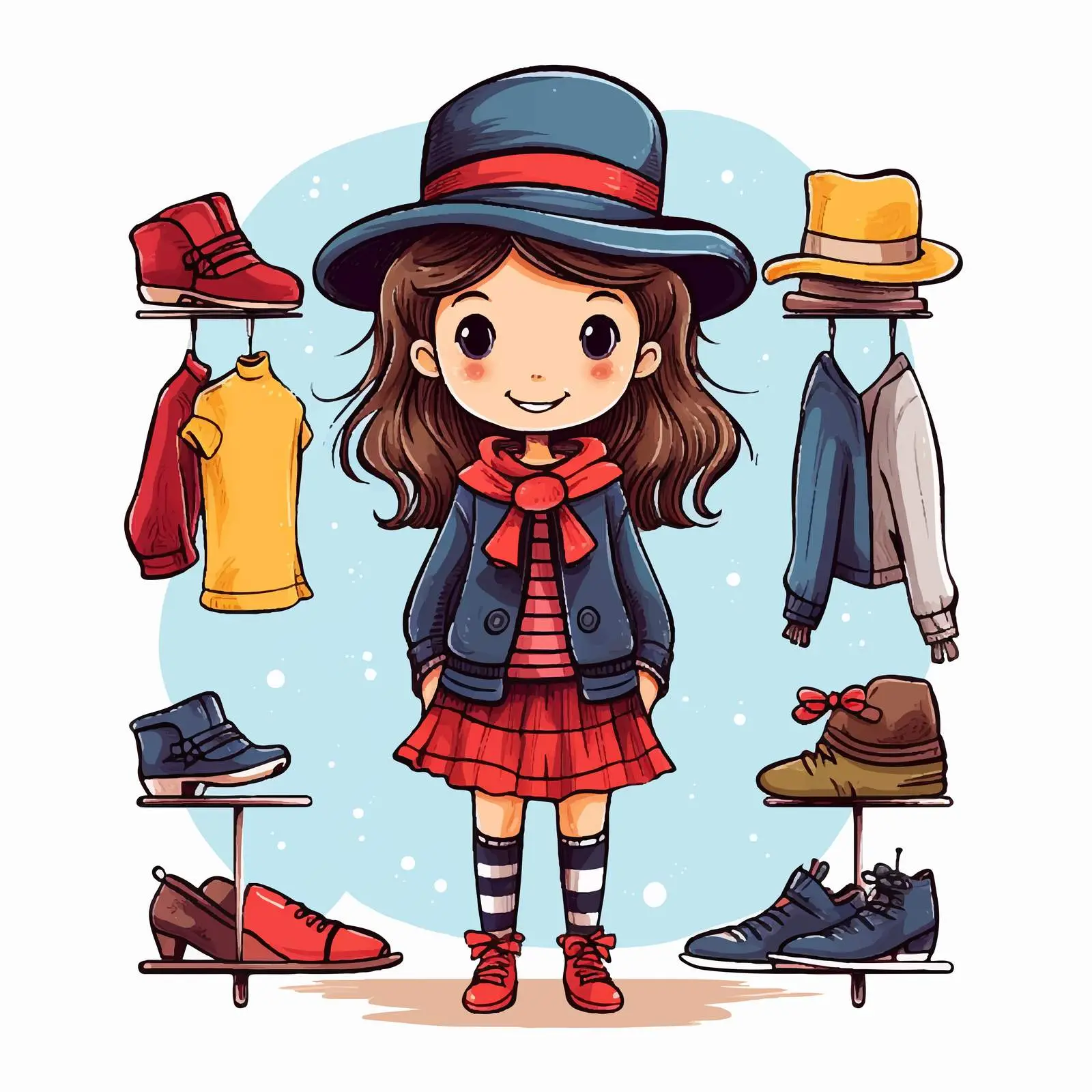 Chic Children's Fashion Suit Vector Image – free kids clothes image from Dotvec