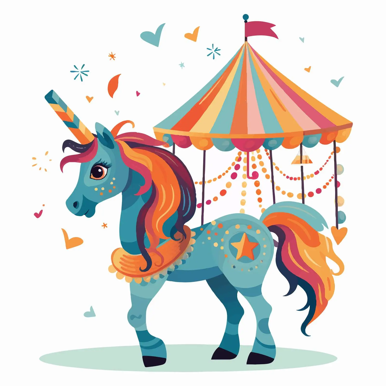 Decorative Circus Horse with Feathers and Cloth — free download from Dotvec