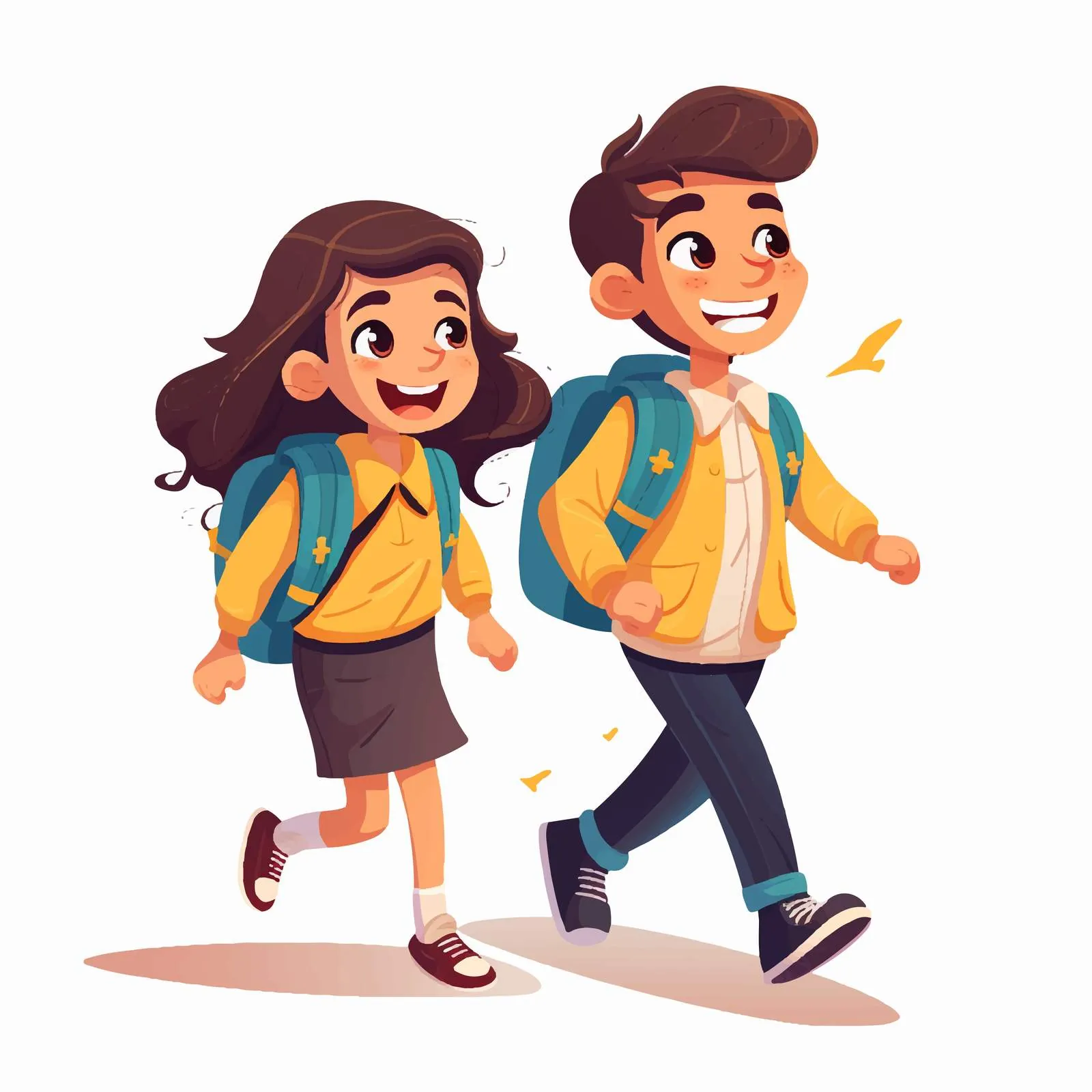 Cute Classmates Walking to Primary School Together — free download from Dotvec
