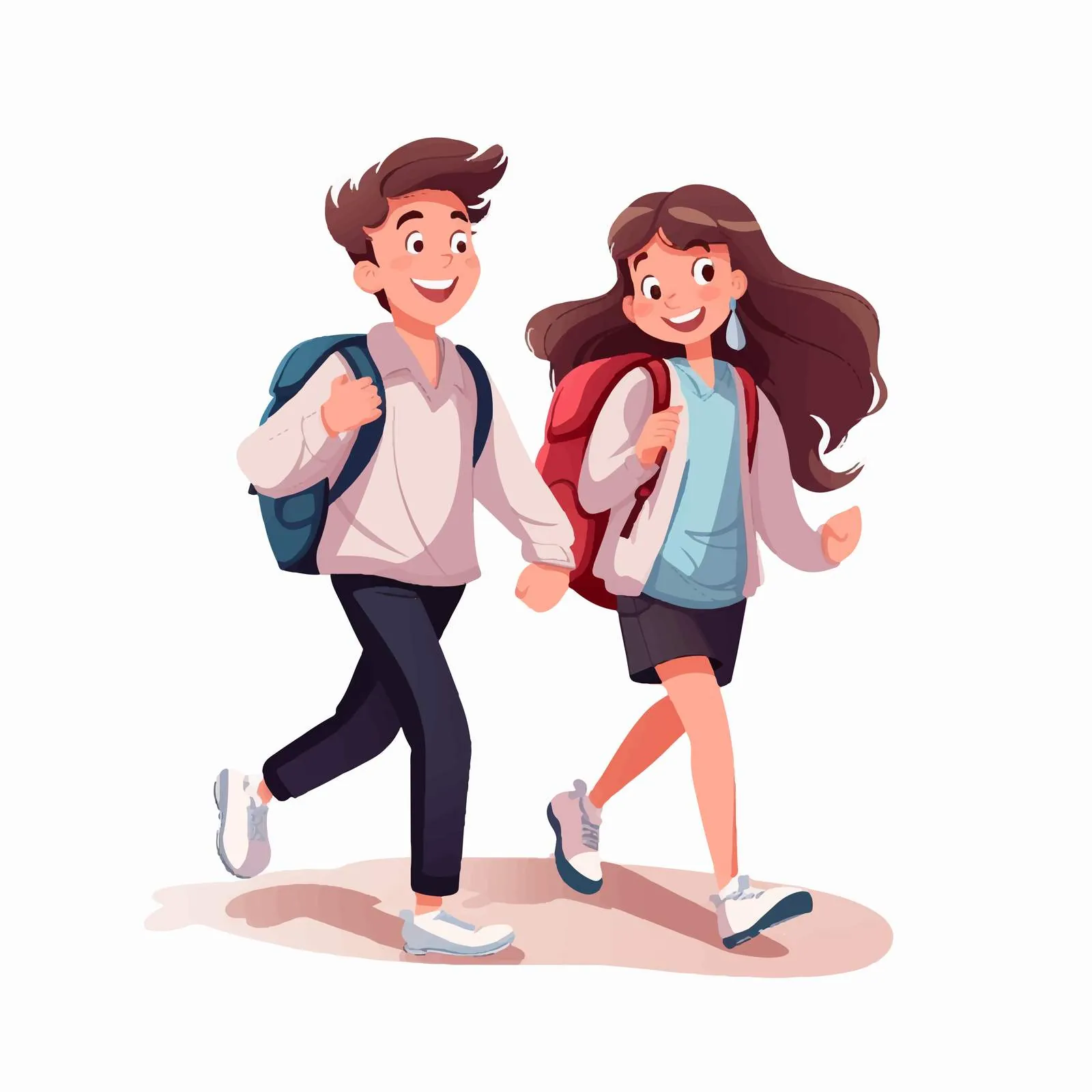 Cute Classmates Rushing to Primary School Together — free download from Dotvec
