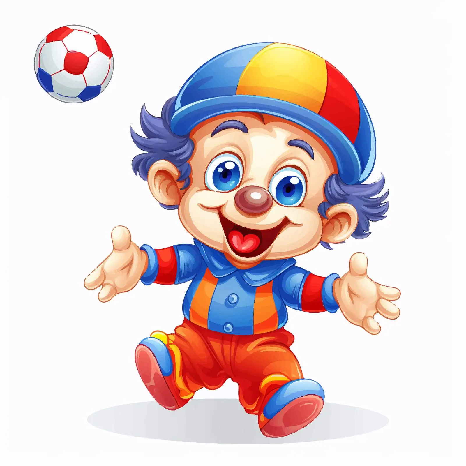 Playful Clown with Ball Illustration Vector — free download from Dotvec