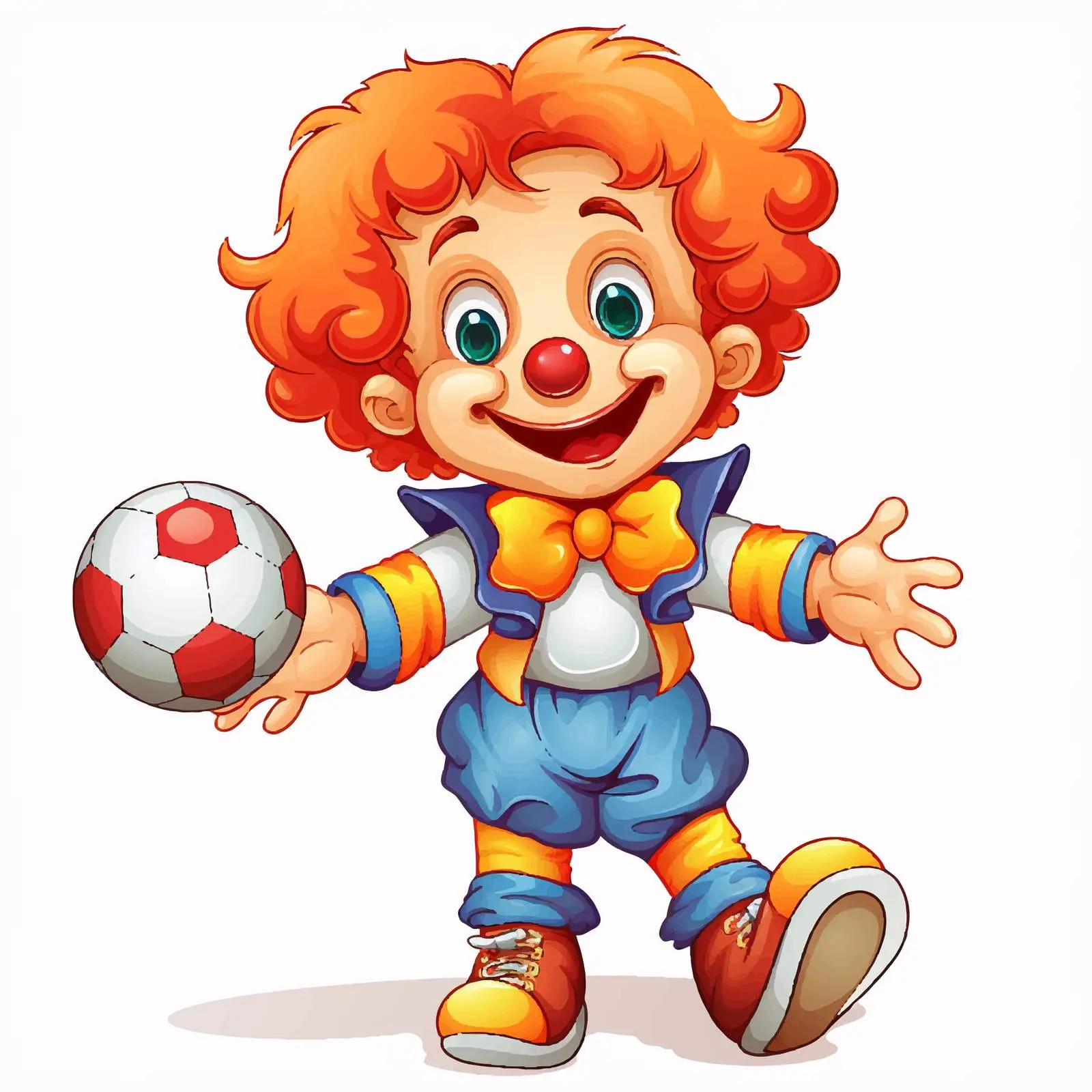 Cute Clown with Ball Performance Illustration — free download from Dotvec