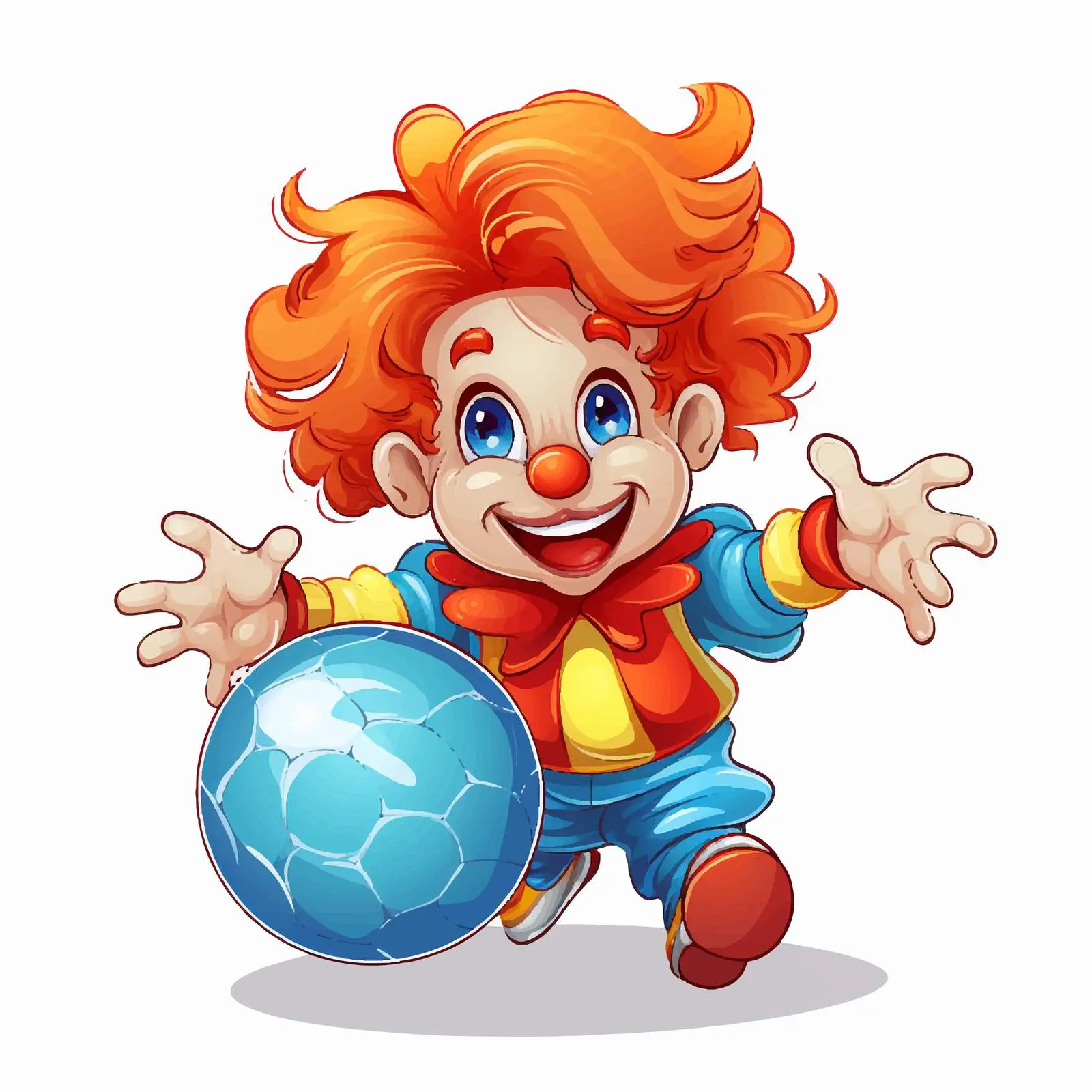 Cute Clown Performing with Ball Vector Illustration — free download from Dotvec