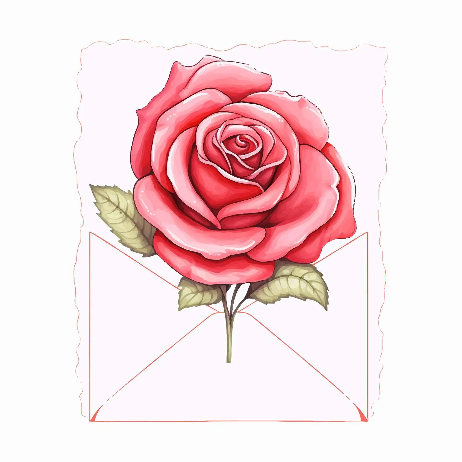 Cute Watercolor Rose Greeting Card Invitation — free download from Dotvec