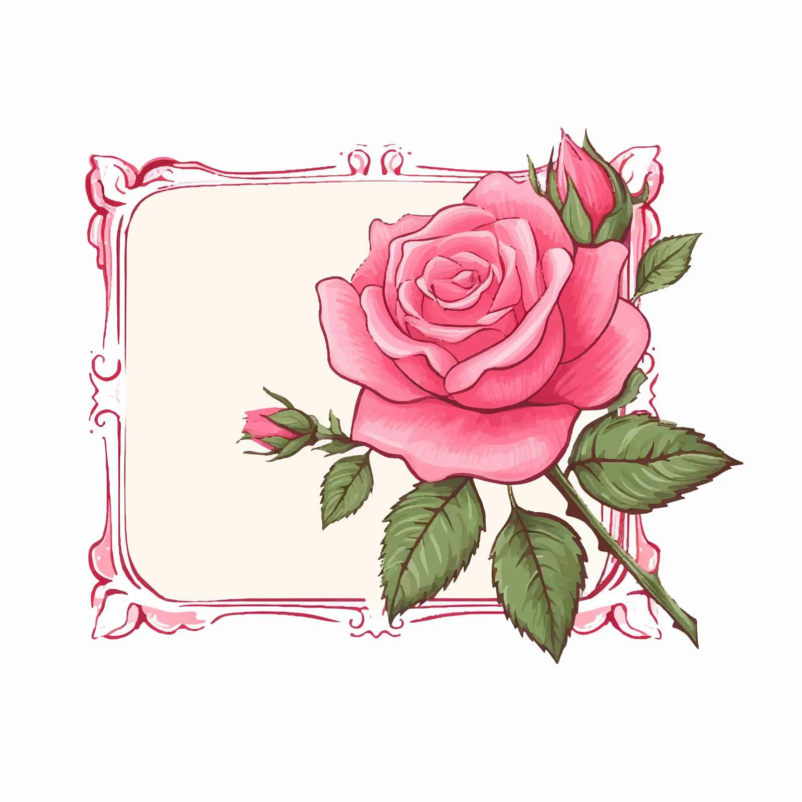 Cute Watercolor Rose Invitation Greeting Card — free download from Dotvec