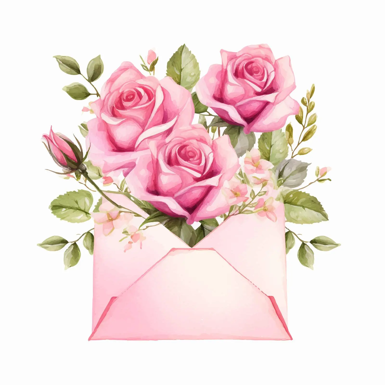 Watercolor Rose Greeting Card Invitation Design — free download from Dotvec