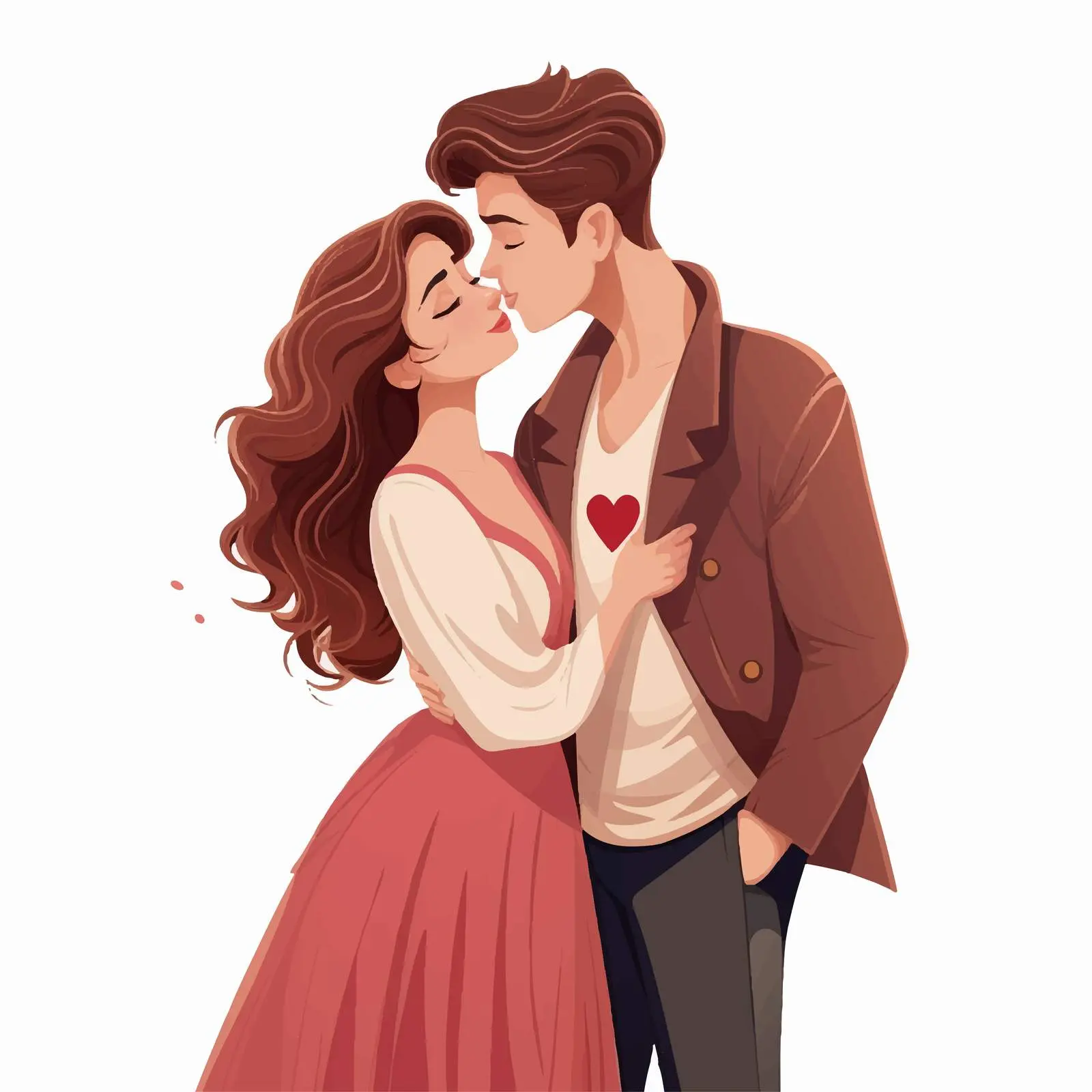 Cute Couple Kissing Cartoon Vector Illustration – free couple graphic image from Dotvec