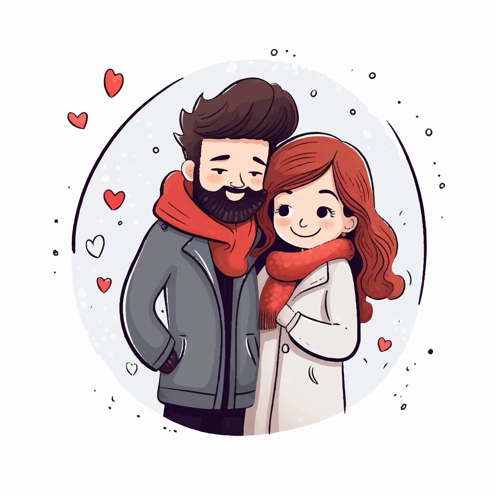 Cute Couple in Love Vector Illustration – free couples illustration image from Dotvec