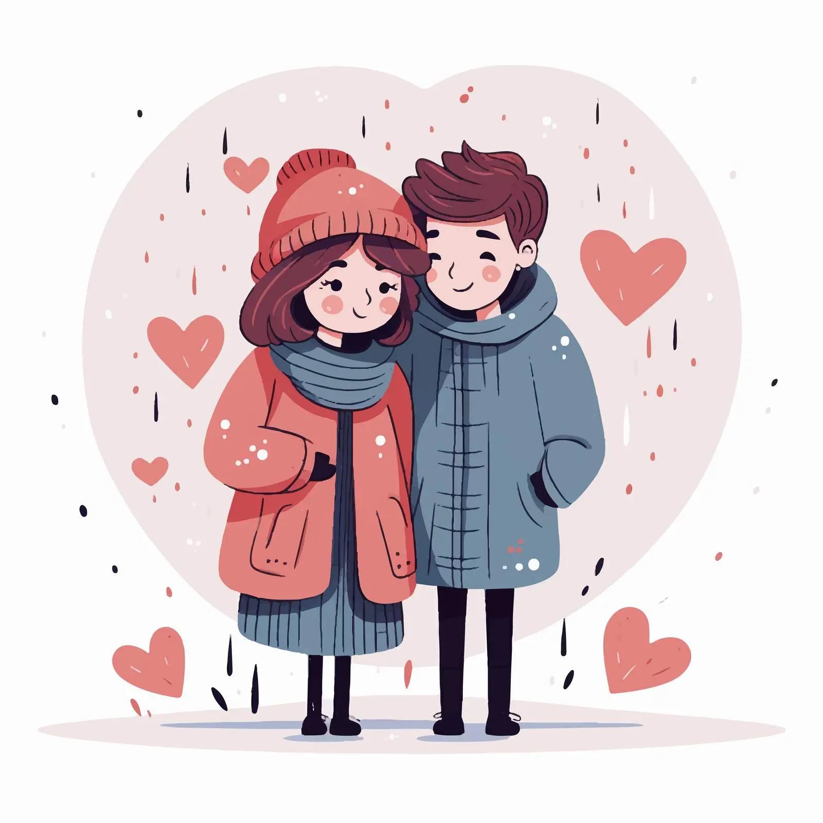 Cute Couple in Love Vector Illustration — free download from Dotvec