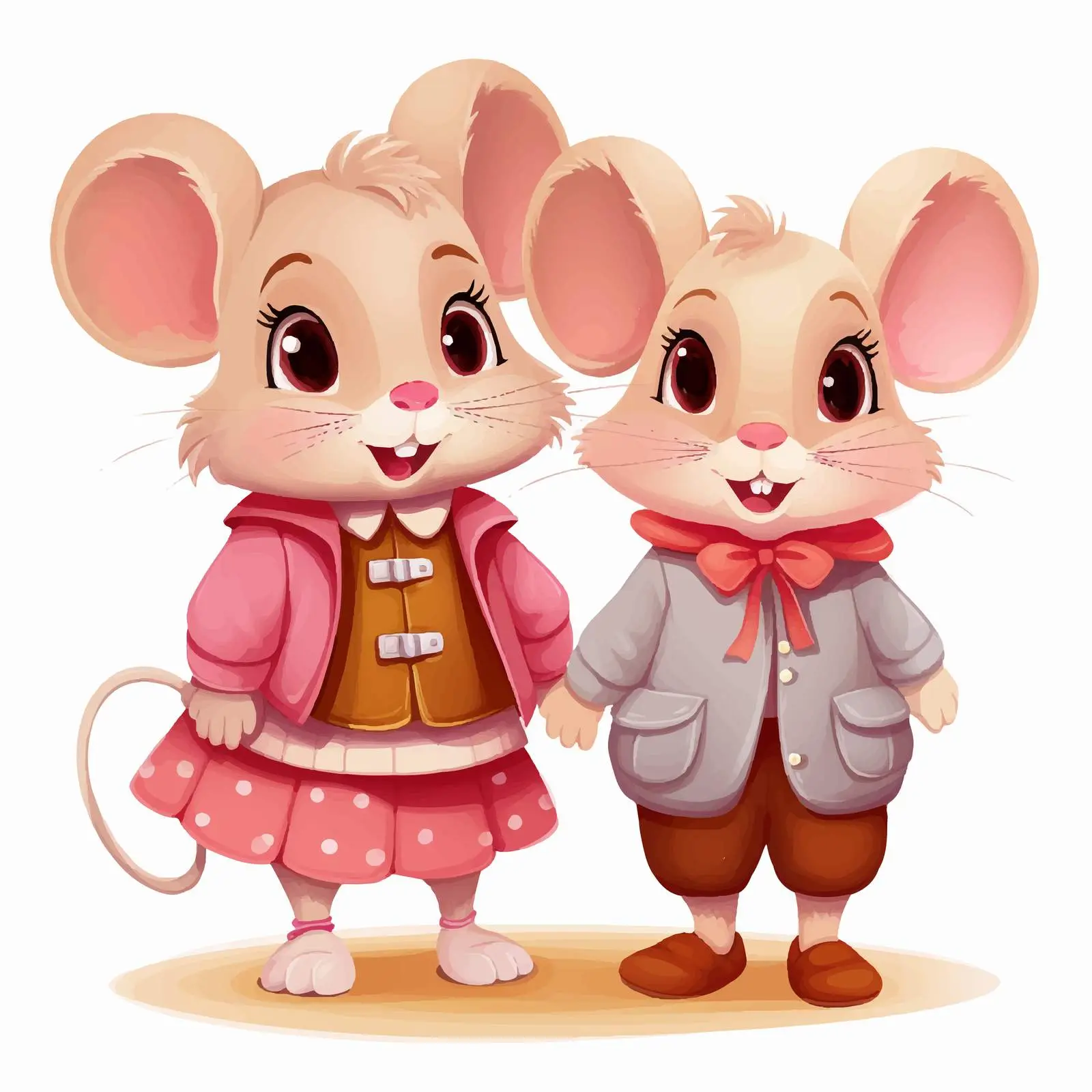 Adorable Cartoon Couple Mice Illustration – free funny couple image from Dotvec