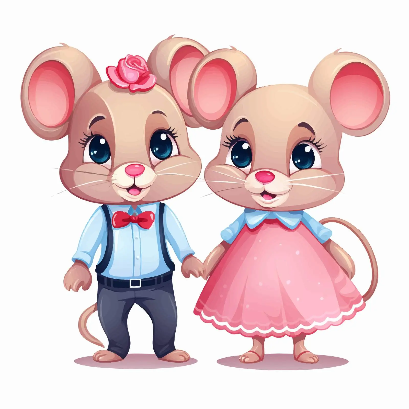 Charming Cartoon Couple Mice Vector Illustration — free download from Dotvec