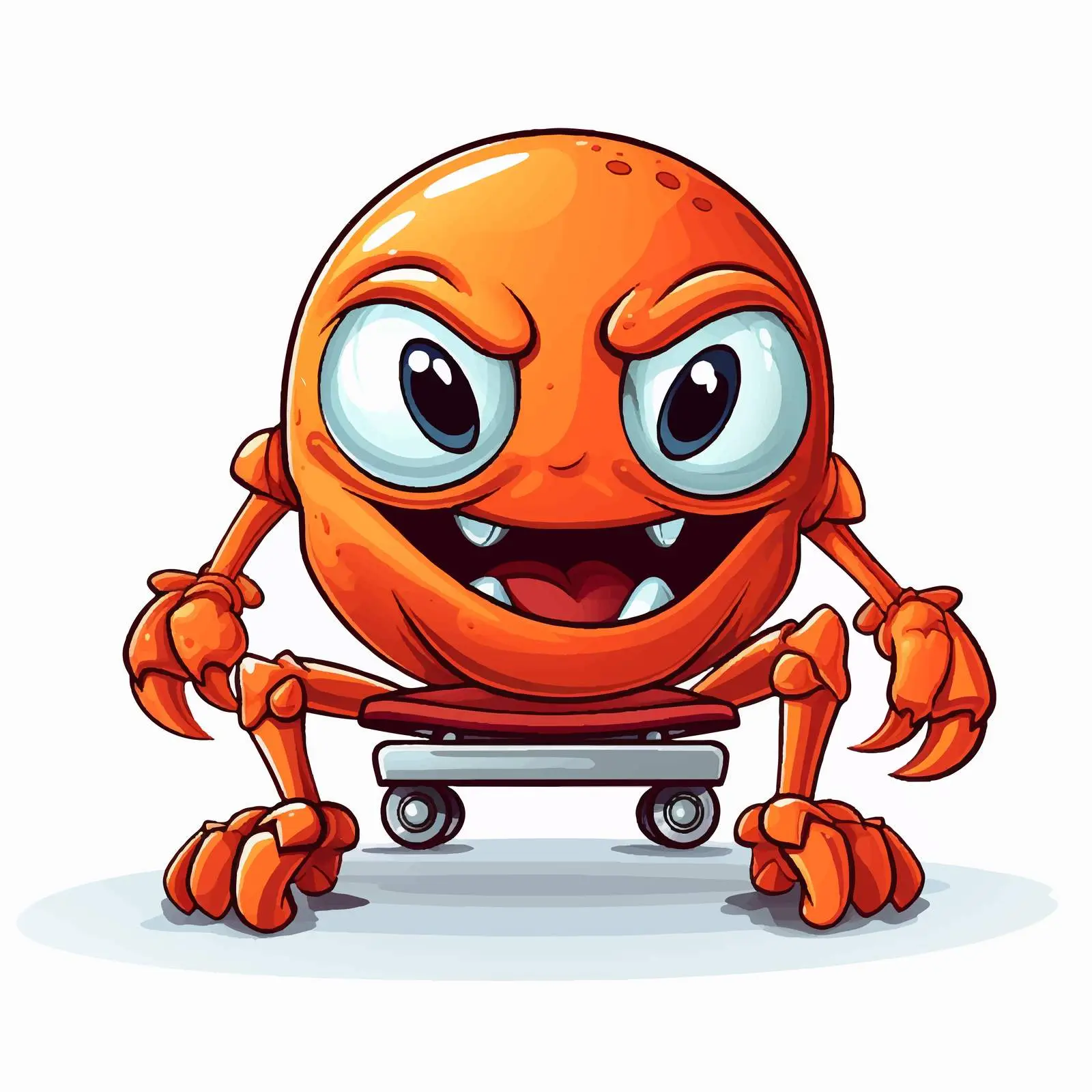 Cute Crab Cartoon Skateboarding Vector Illustration — free download from Dotvec