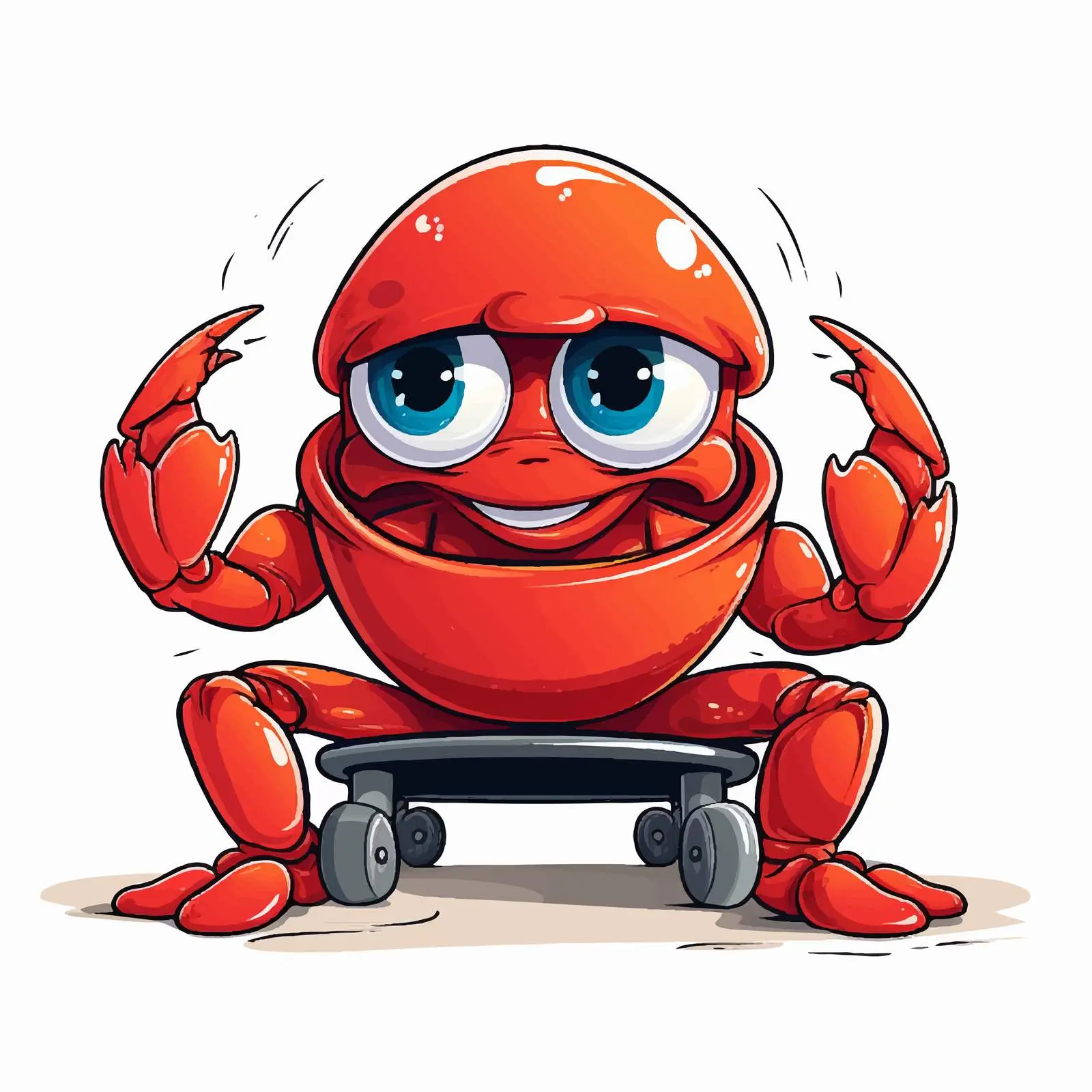 Cute Crab Skateboarding Cartoon Vector Illustration — free download from Dotvec