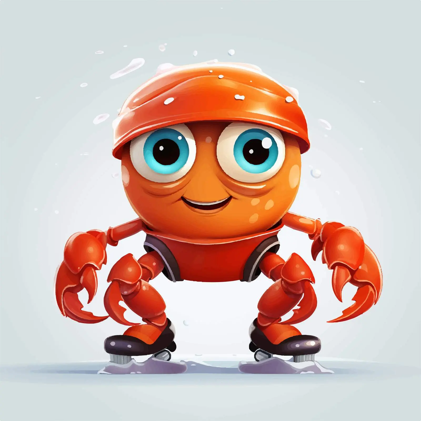 Cute Cartoon Crab Character Skating Illustration — free download from Dotvec