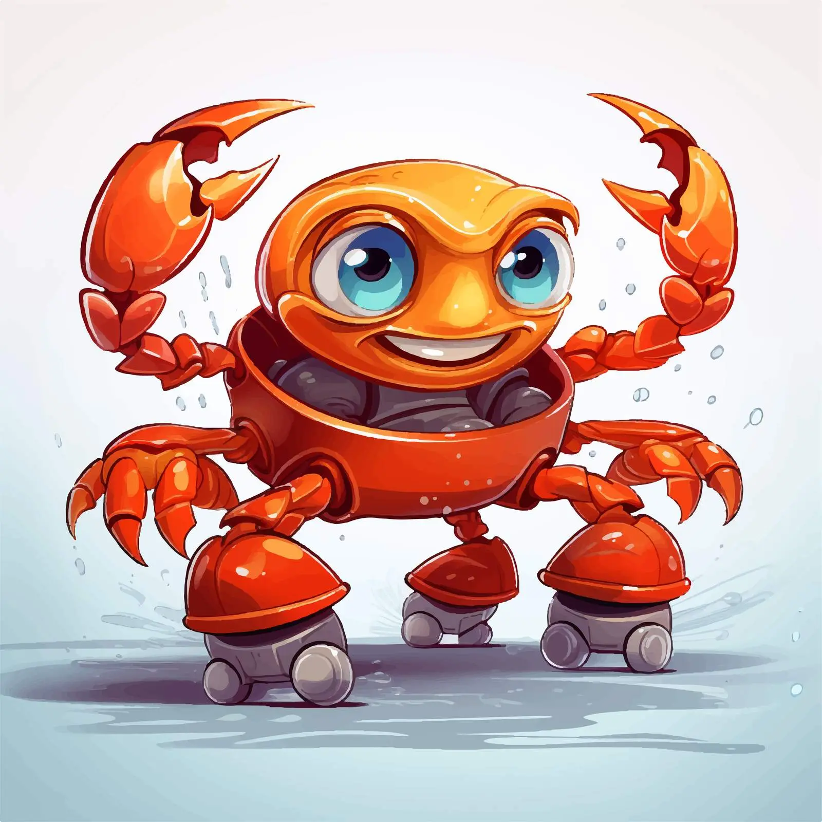 Cute Crab Skating Cartoon Vector Illustration — free download from Dotvec