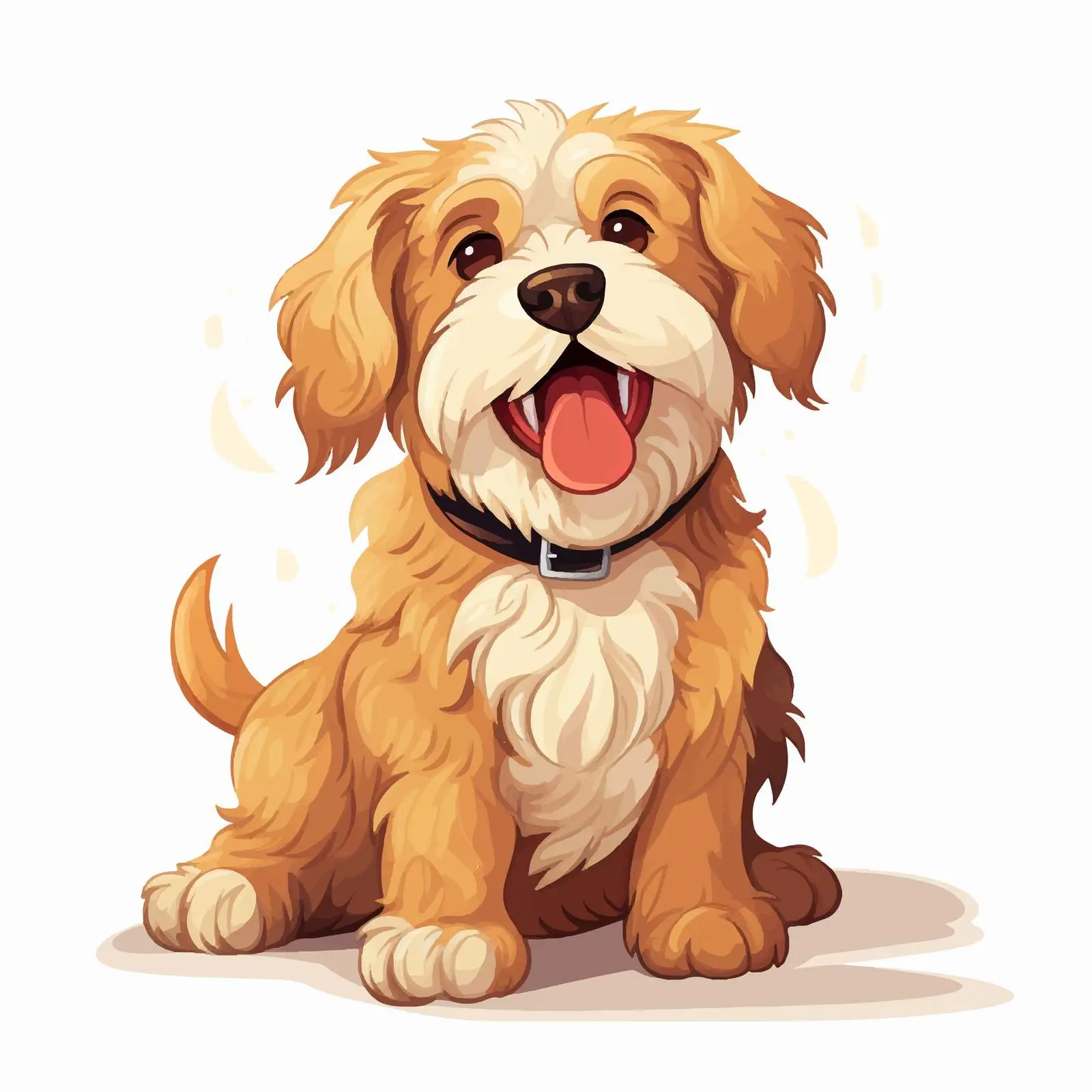 Adorable Curly Goldendoodle Dog Illustration — free download from Dotvec