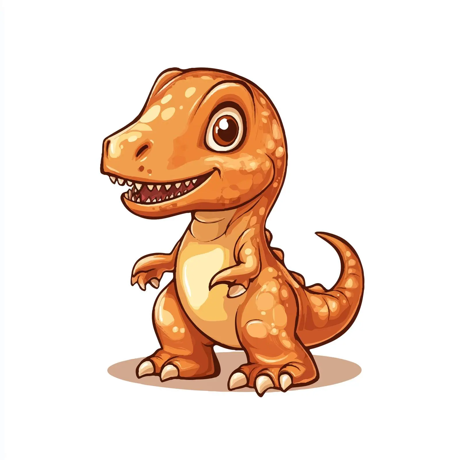 Cute Brown Cartoon Dinosaur Isolated Image — free download from Dotvec