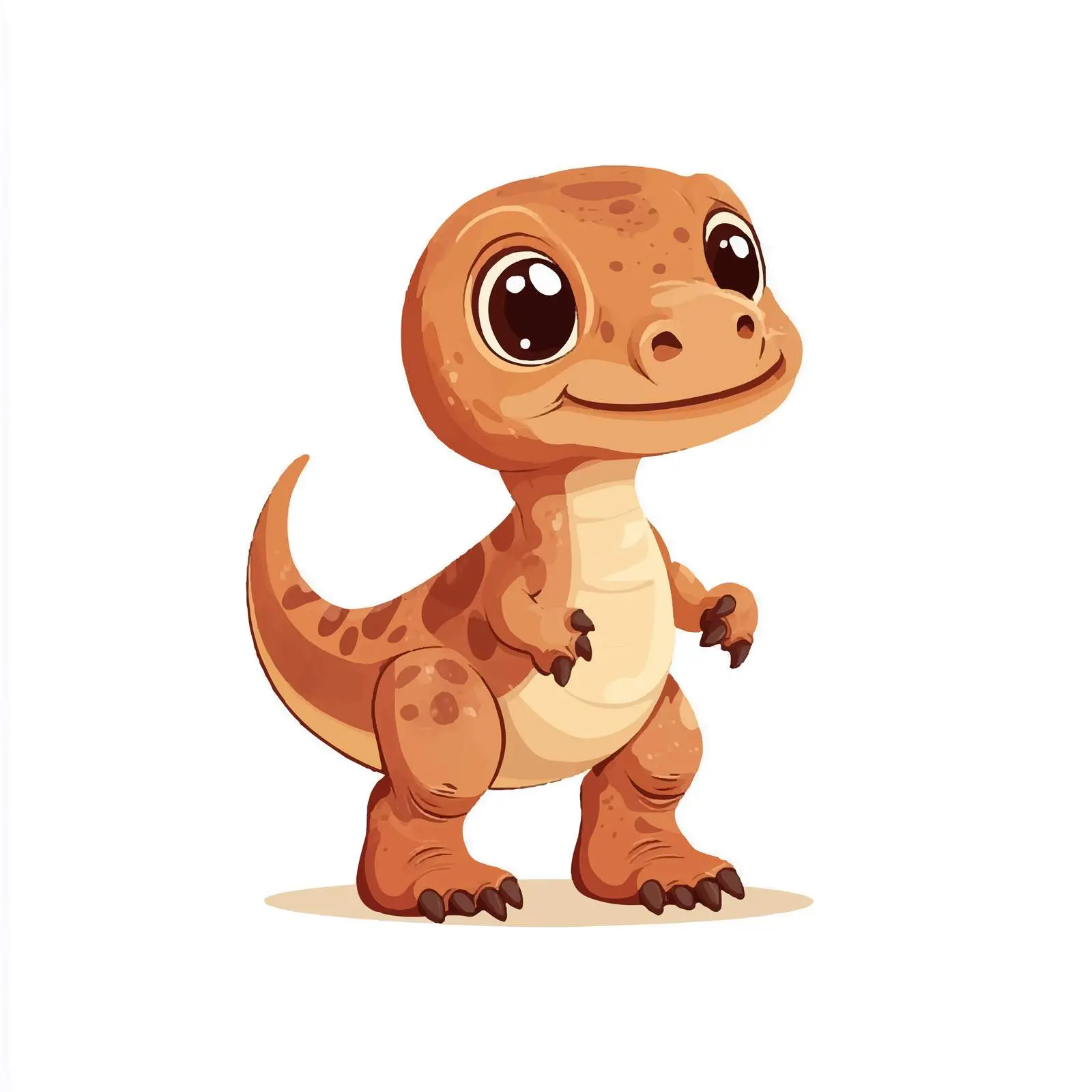 Cute Brown Cartoon Dinosaur Vector Illustration — free download from Dotvec