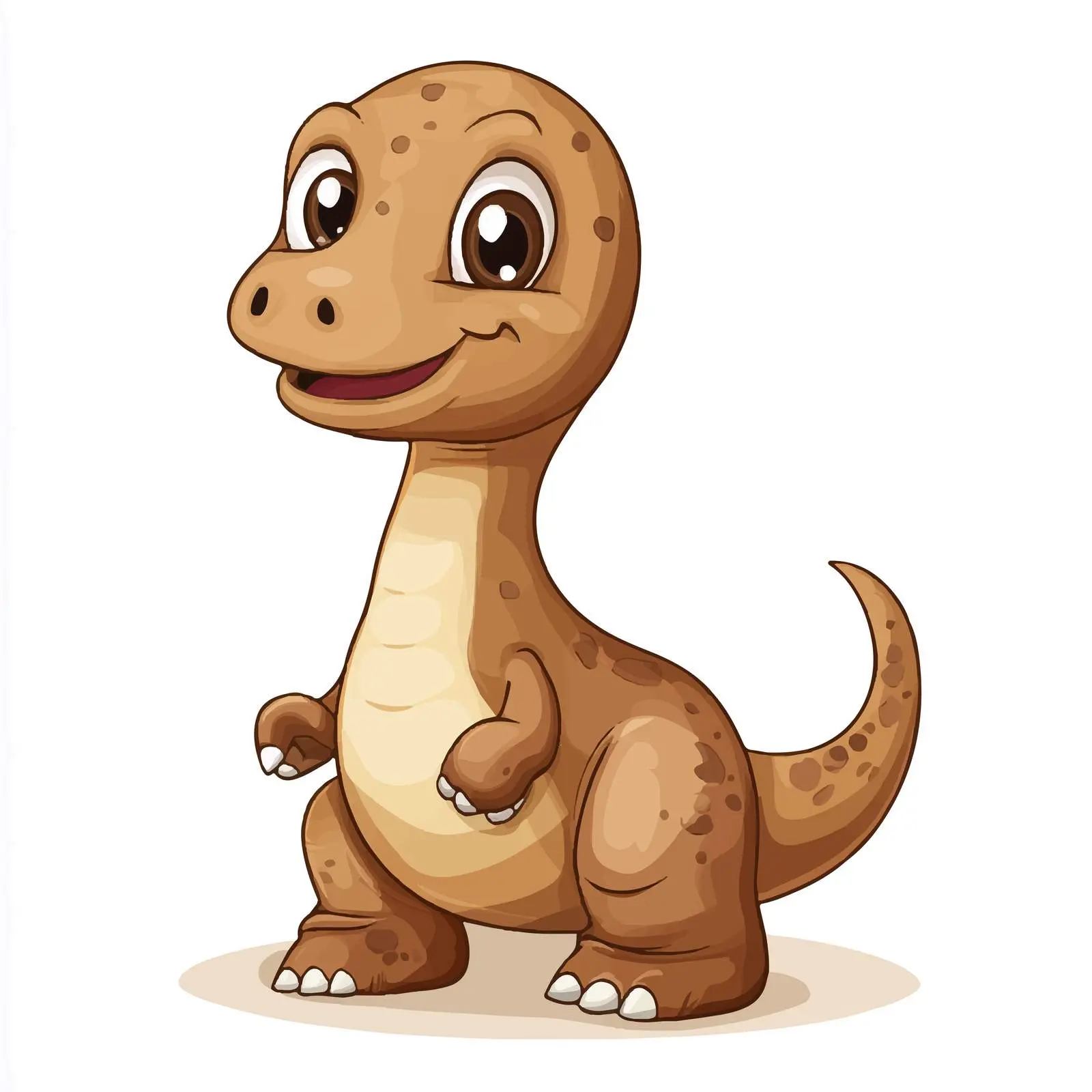 Cute Brown Cartoon Dinosaur on Isolated Background — free download from Dotvec