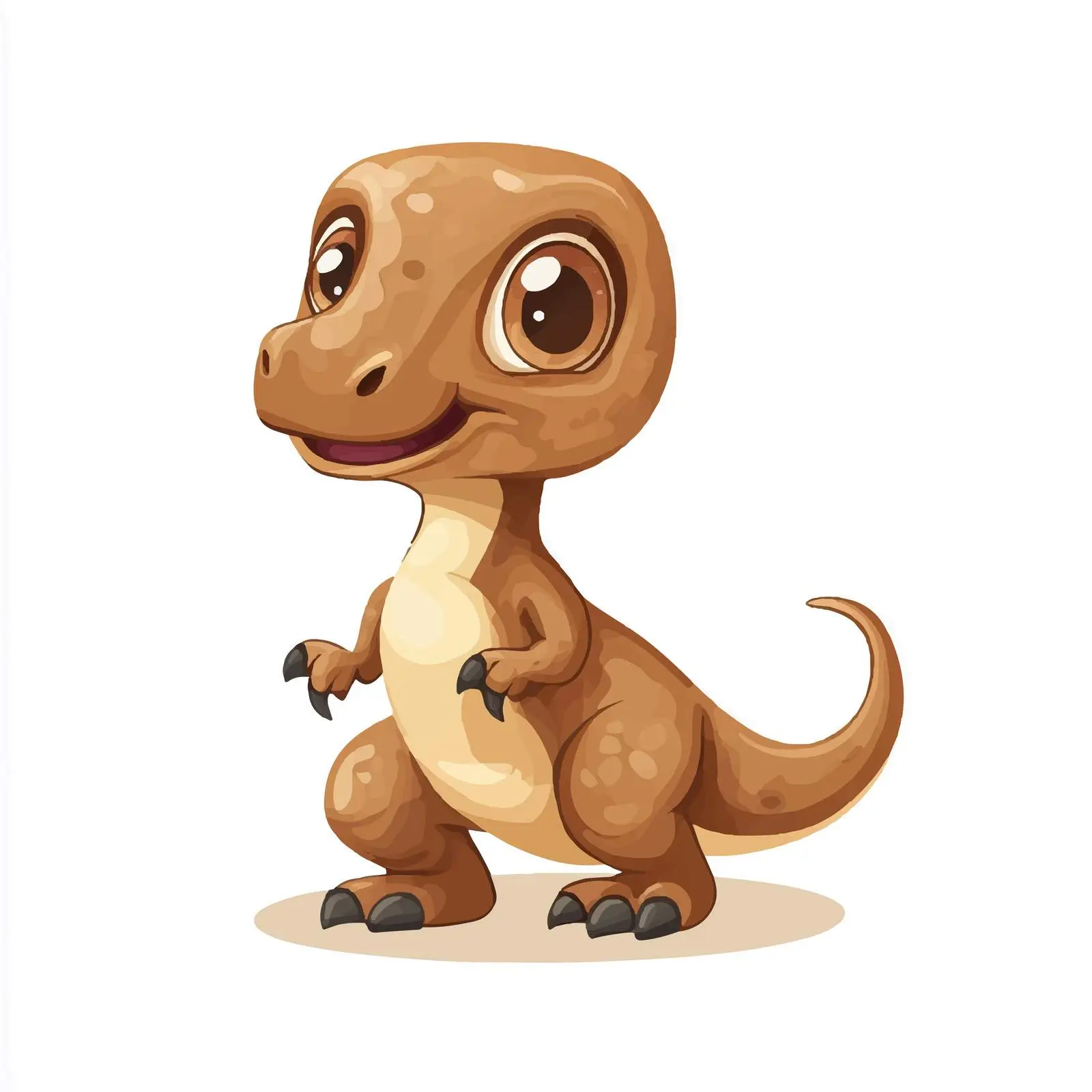 Cute Brown Cartoon Dinosaur Illustration — free download from Dotvec