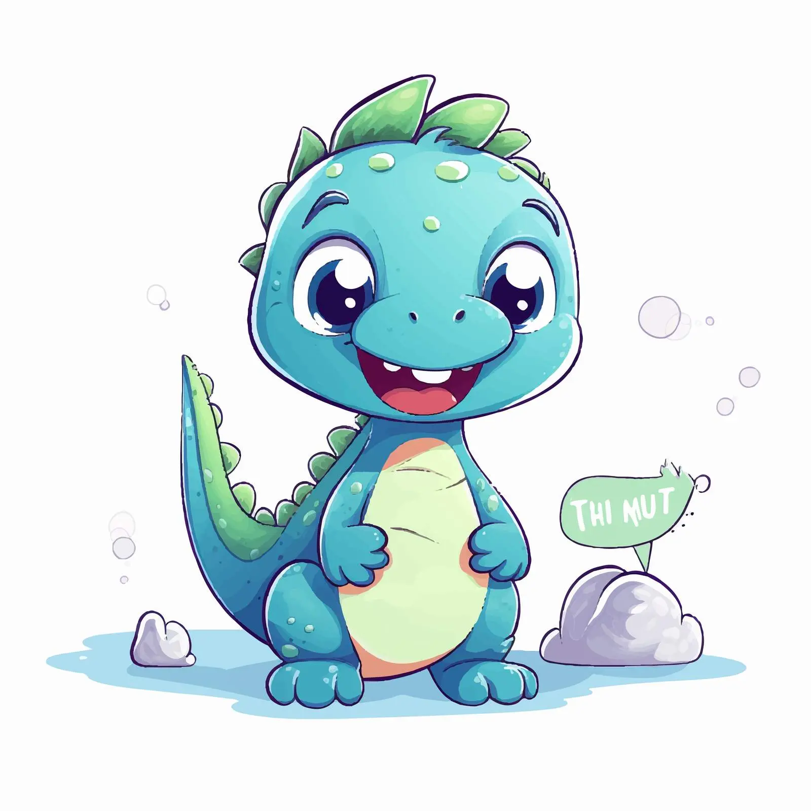 Cute Dinosaur Cartoon Character with Dino Font Banner — free download from Dotvec