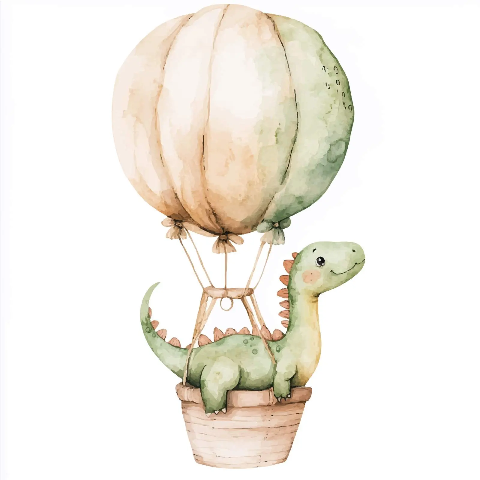 Boho Watercolor Dinosaur With Balloon Clipart — free download from Dotvec