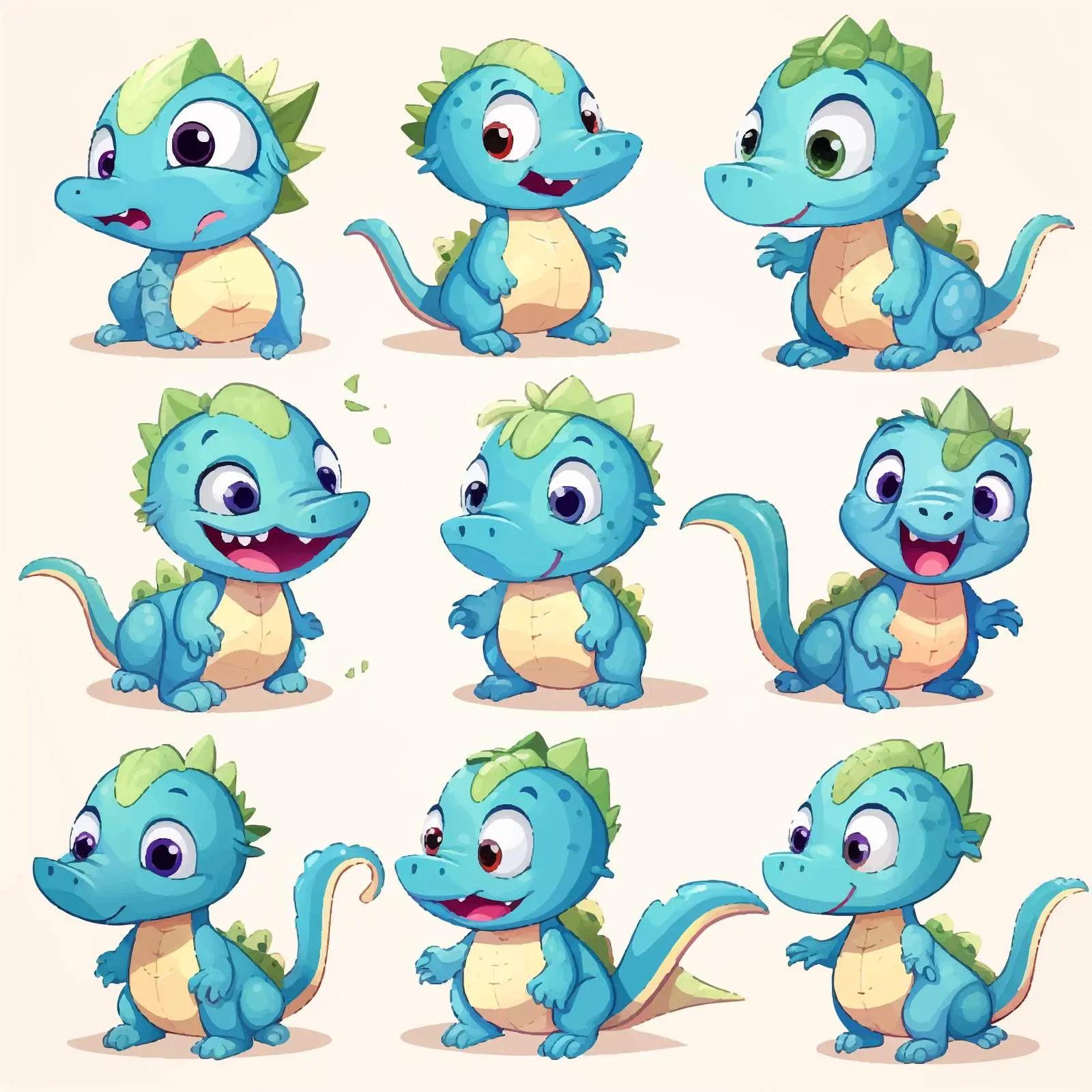 Adorable Cartoon Dinosaurs with Unique Font Banner — free download from Dotvec