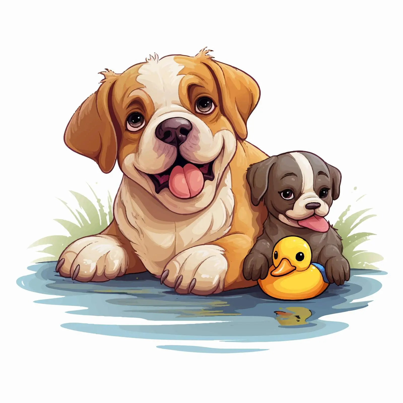 Cute Dog and Duck Chewing Toy — free download from Dotvec