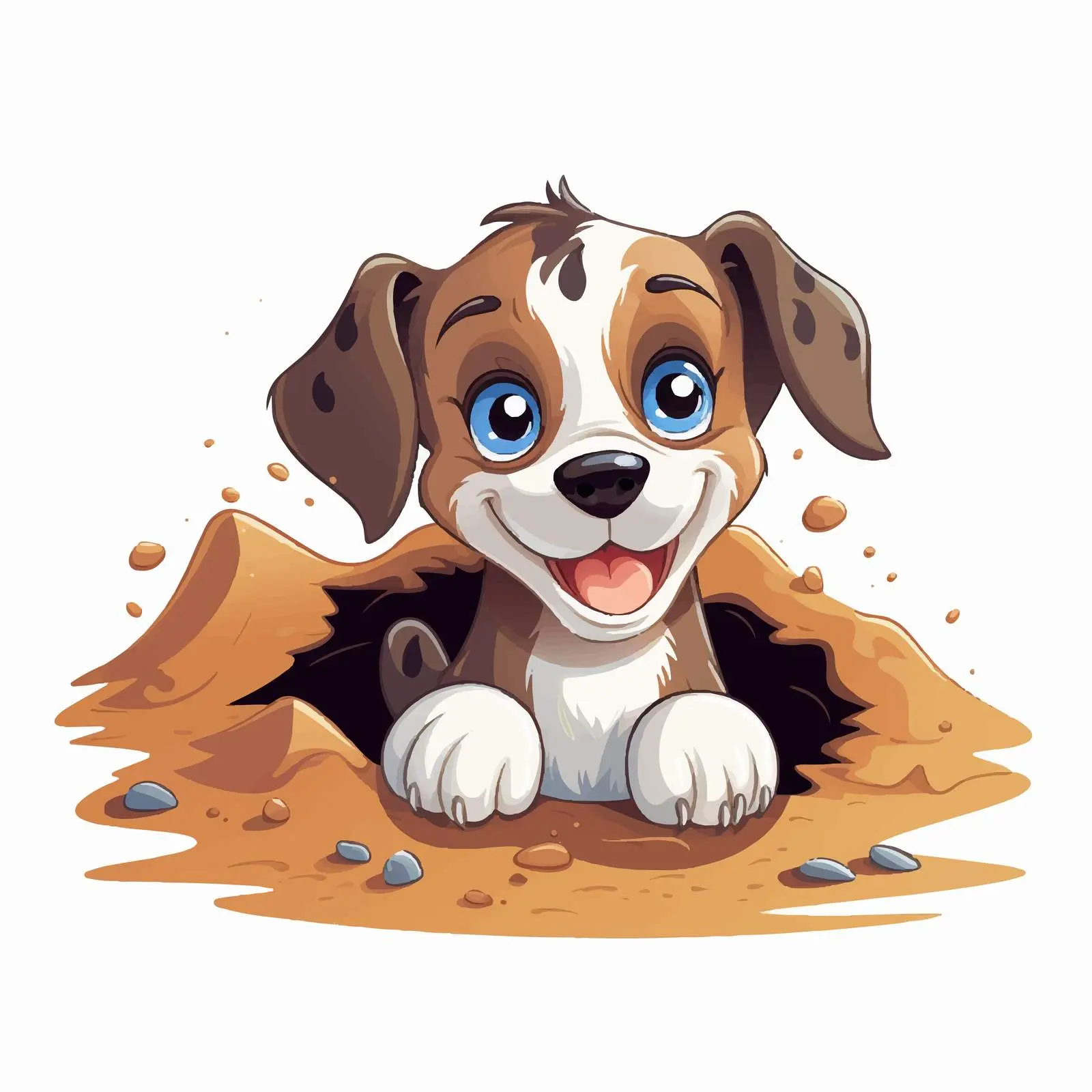 Cute Puppy Digging a Hole with Paws — free download from Dotvec
