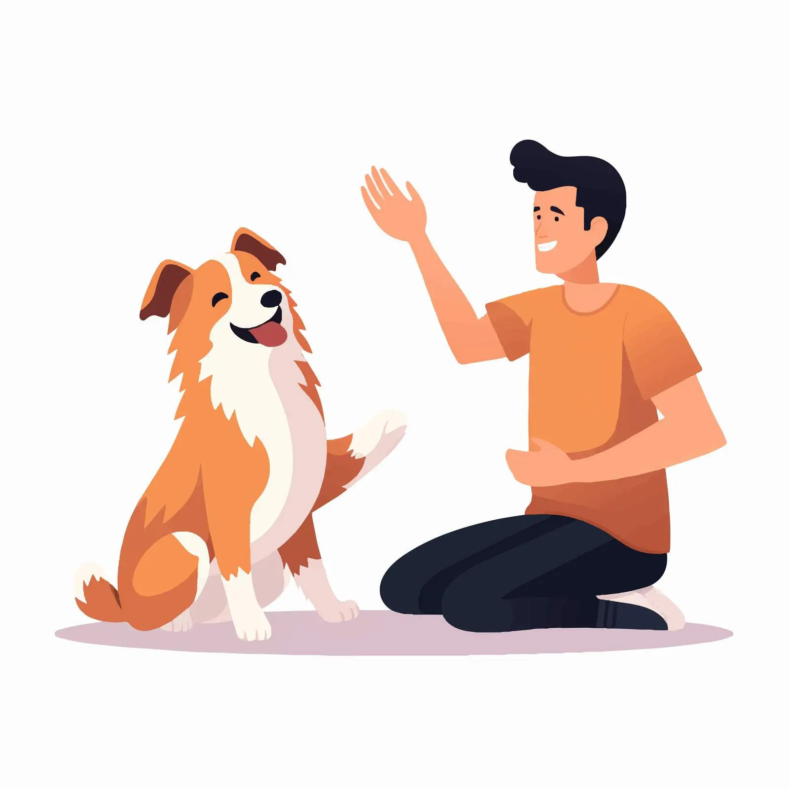 Cute Dog Giving High Five to Its Owner — free download from Dotvec