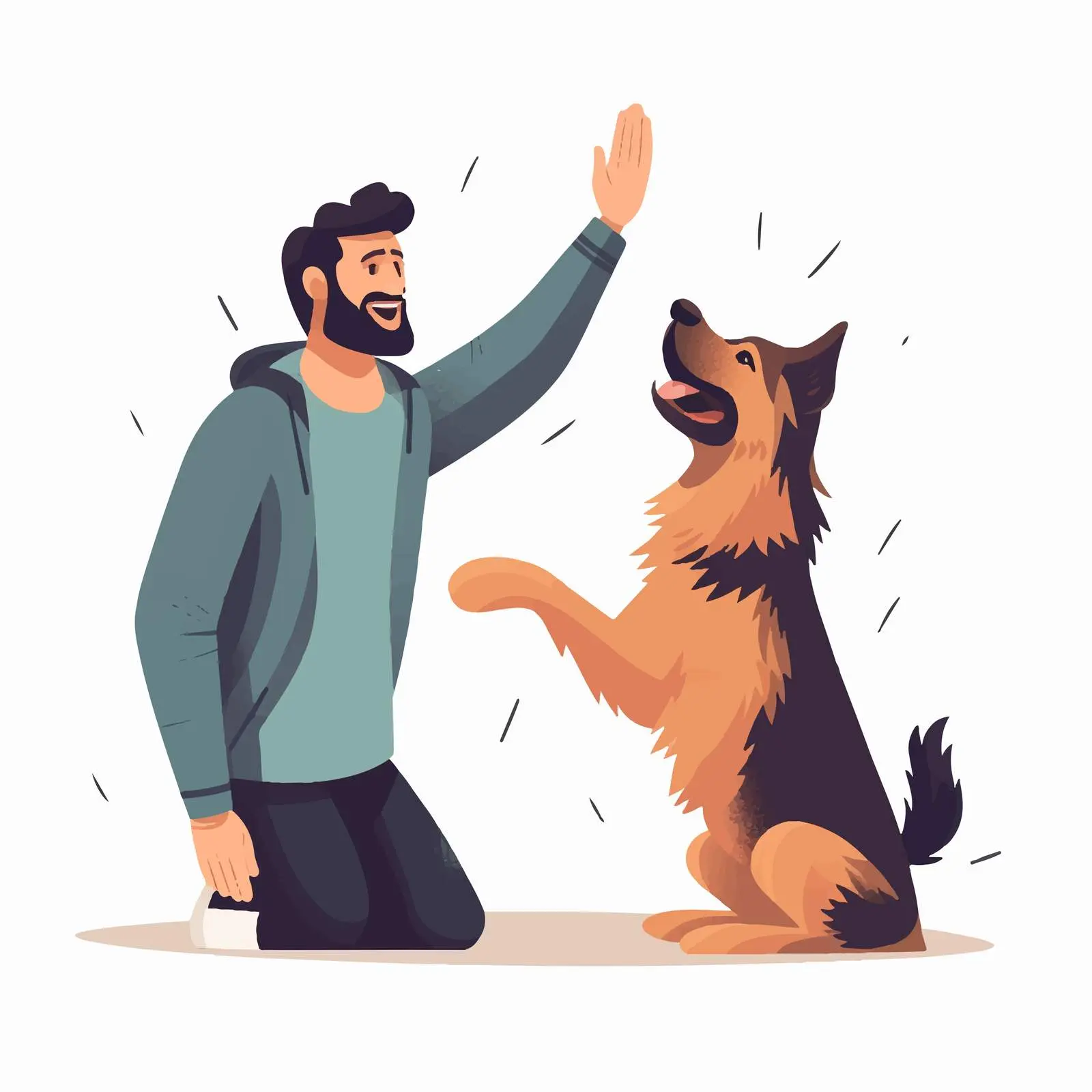 Cute Dog Giving High Five to Owner — free download from Dotvec