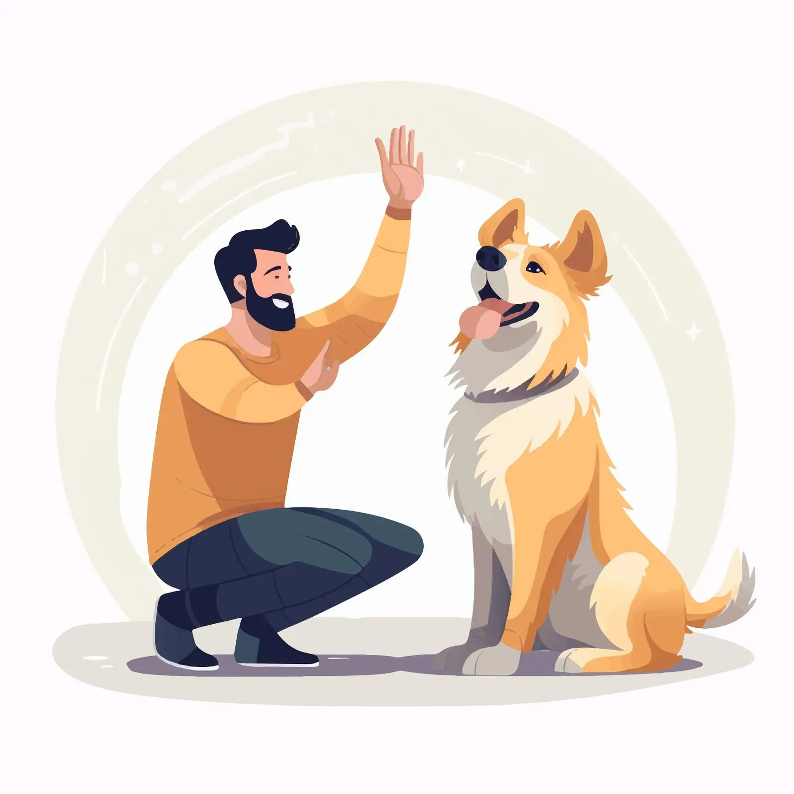 Dog Giving High Five to Owner — free download from Dotvec