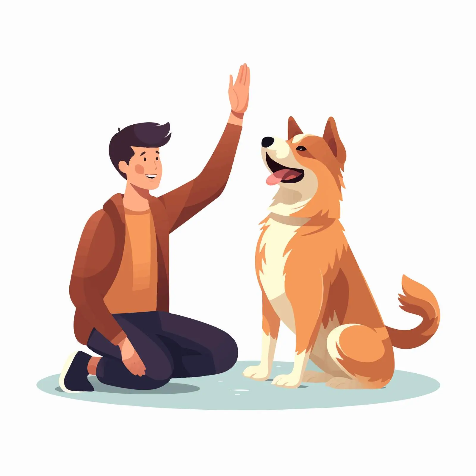 Cute Dog High-Five with Pet Owner — free download from Dotvec
