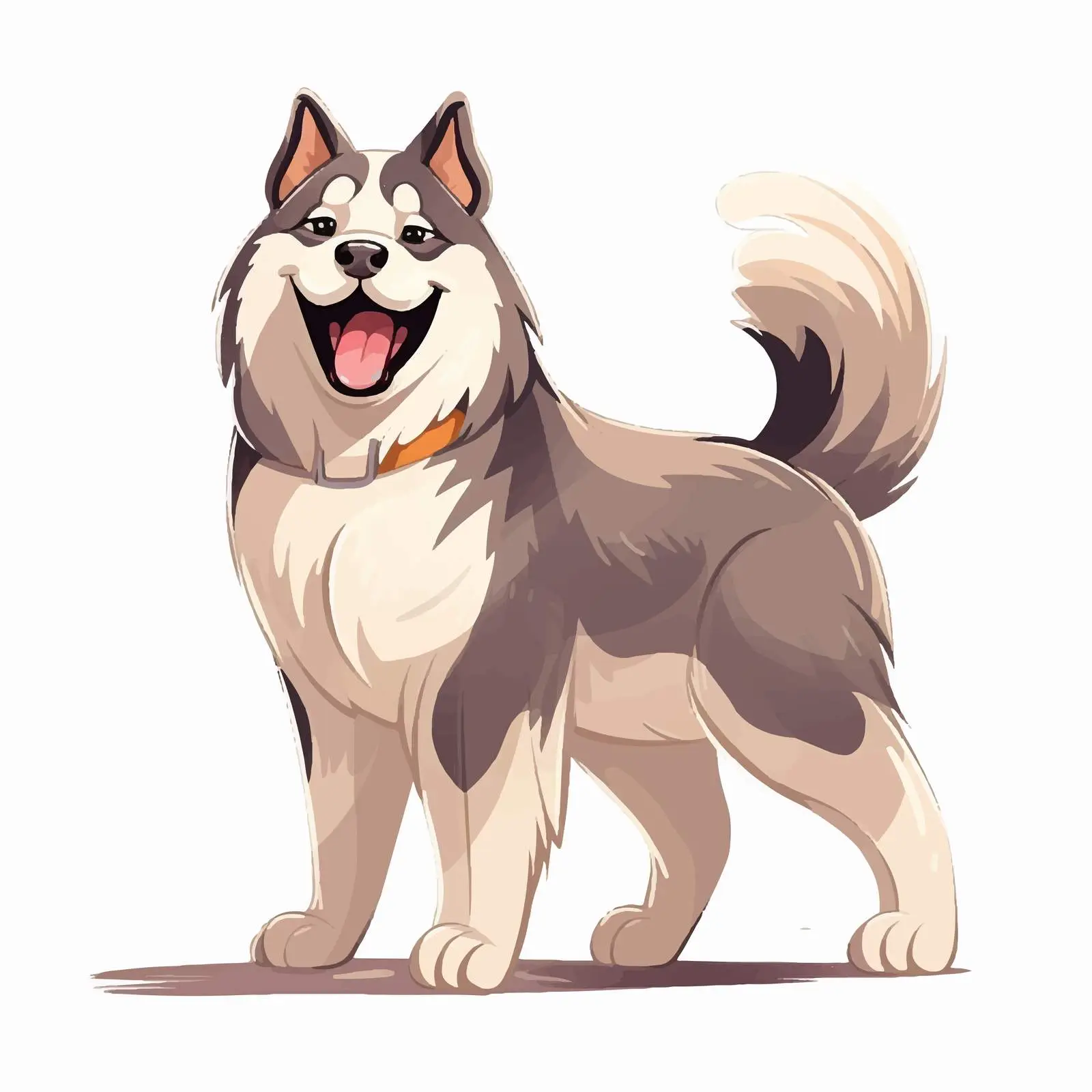 Cute Chinese Alaskan Malamute Standing Pose — free download from Dotvec